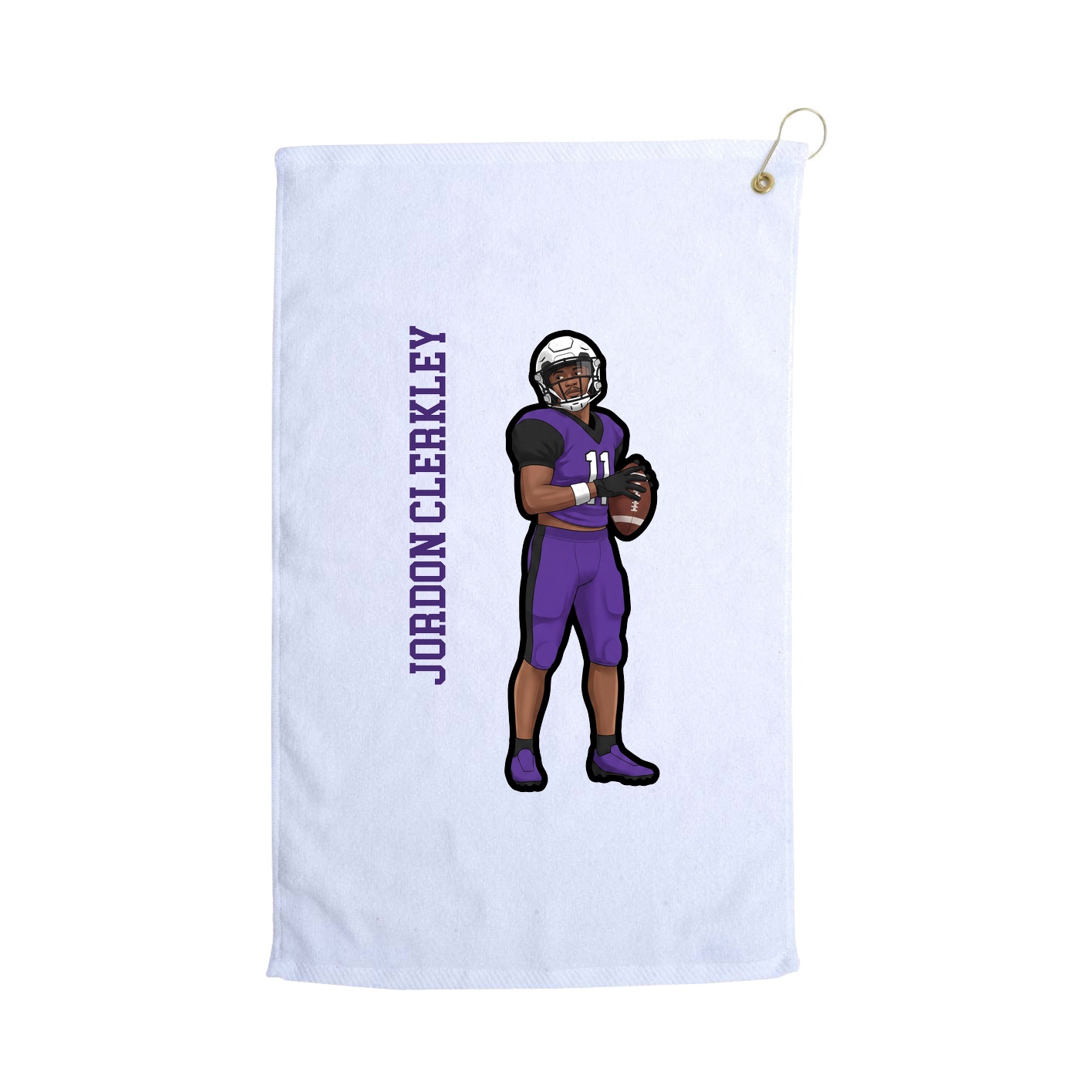 Golf Towel — Name Vertical in White