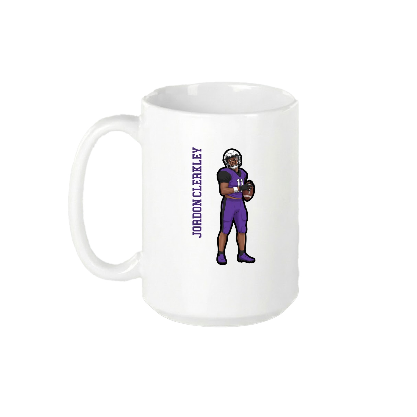 15oz Coffee Mug — Name Vertical in White