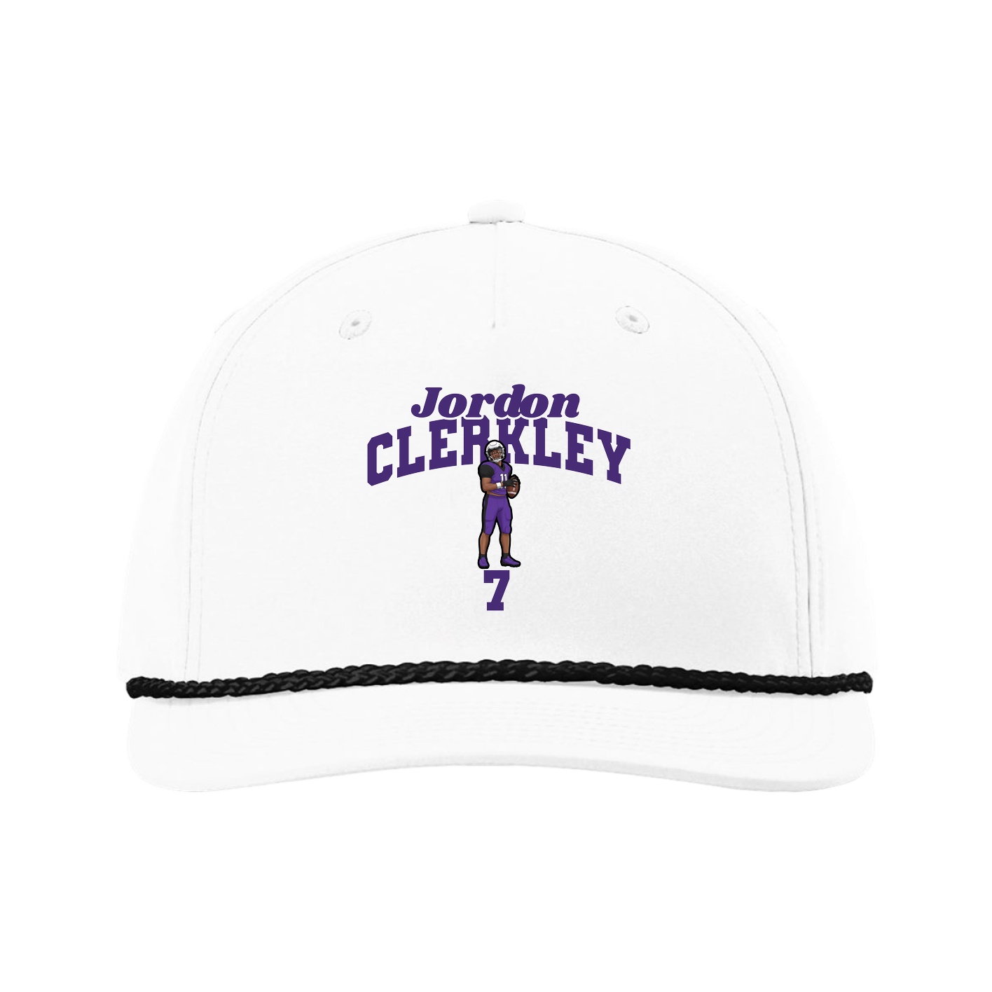 Five-Panel Classic Rope Cap — Signature Arch in White