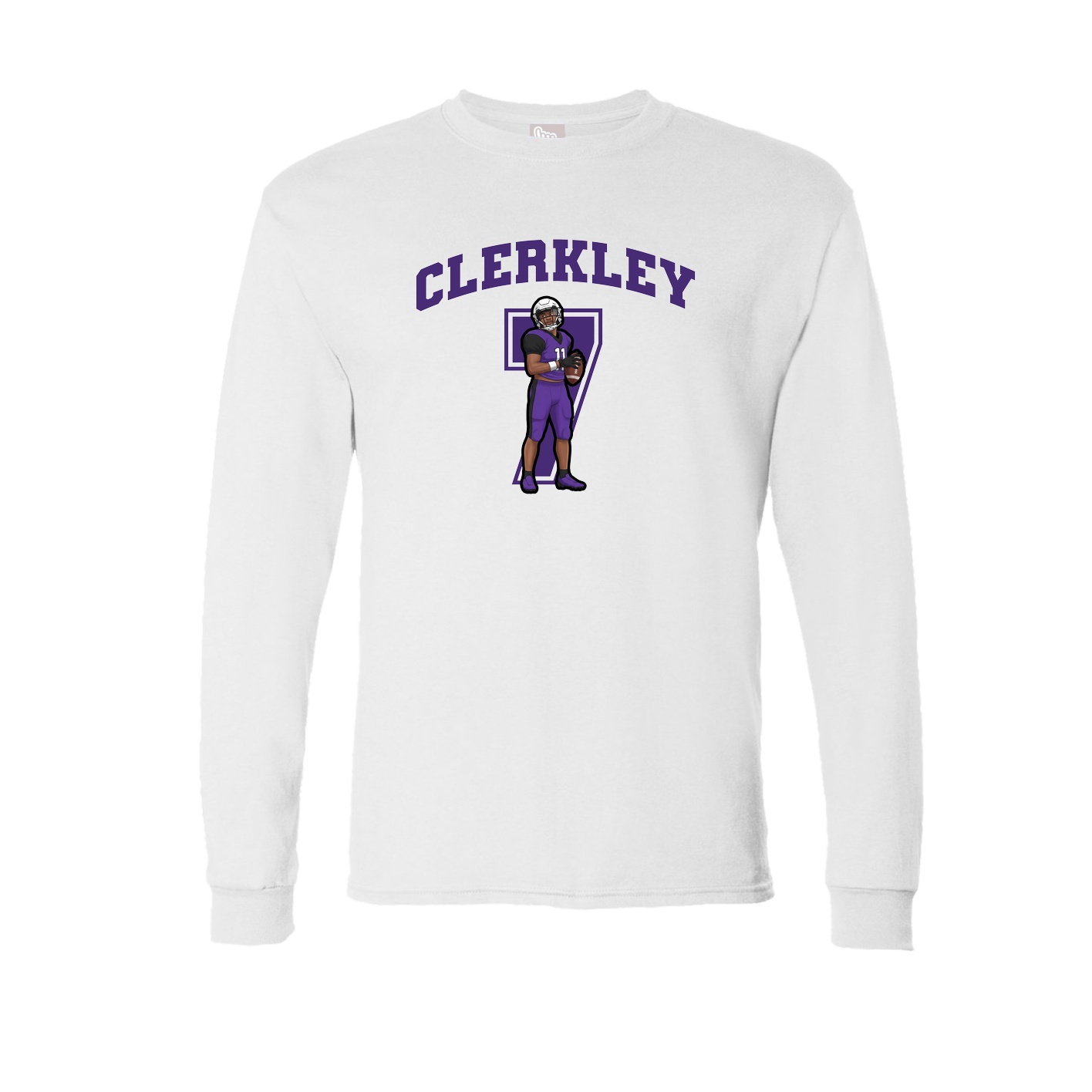 Long Sleeve Tee — Number in White
