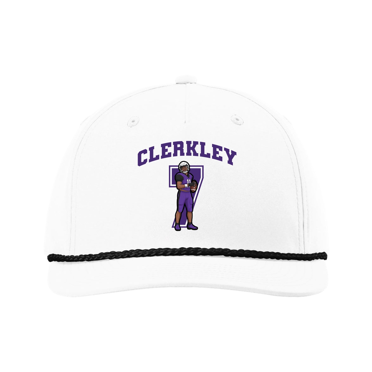 Five-Panel Classic Rope Cap — Number in White