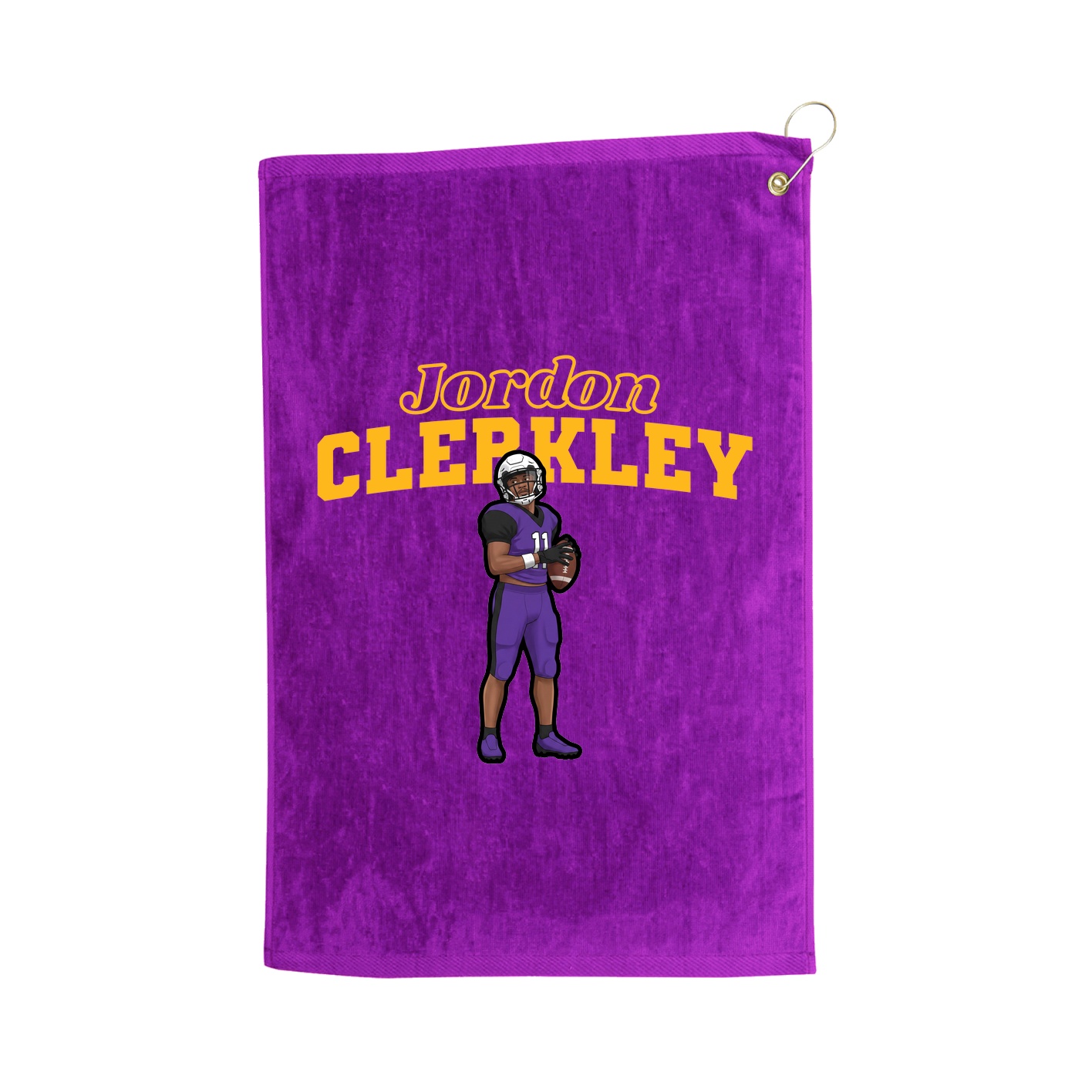 Golf Towel — Name Arch in Purple