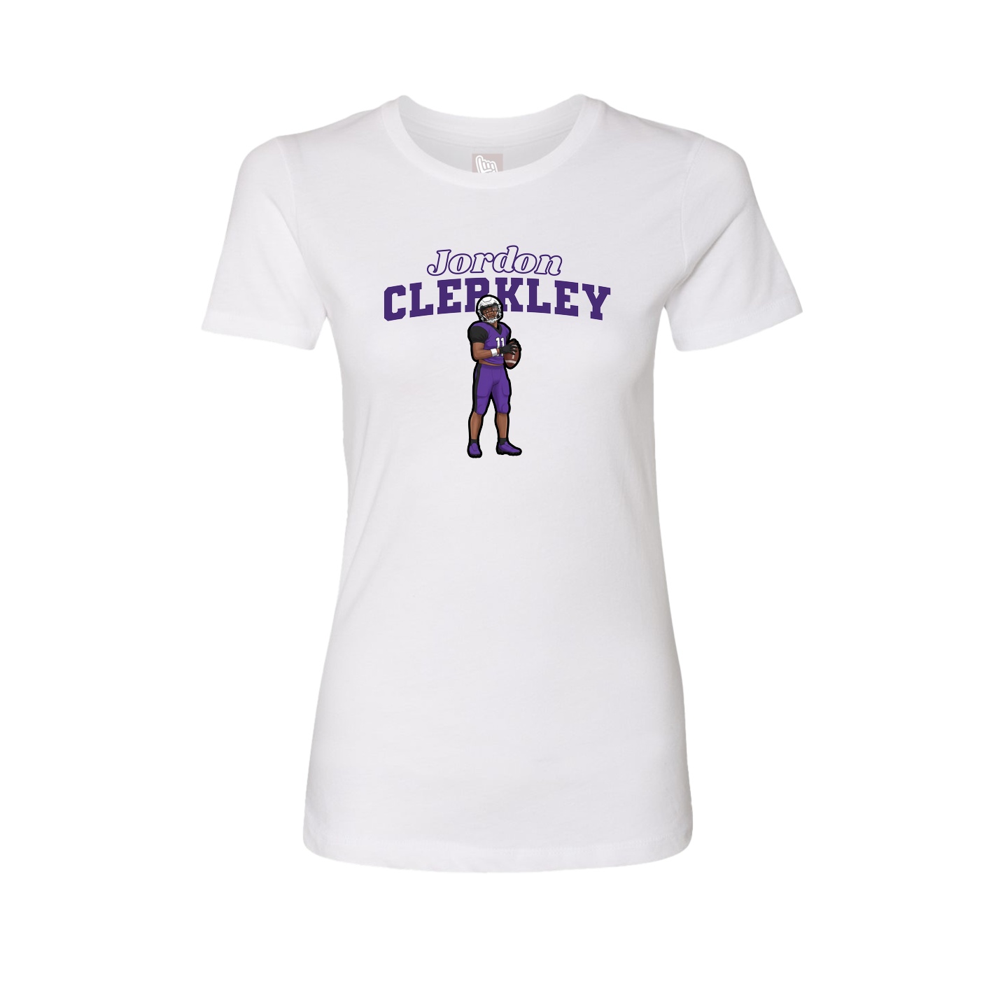 Fitted Women's Tee — Name Arch in White