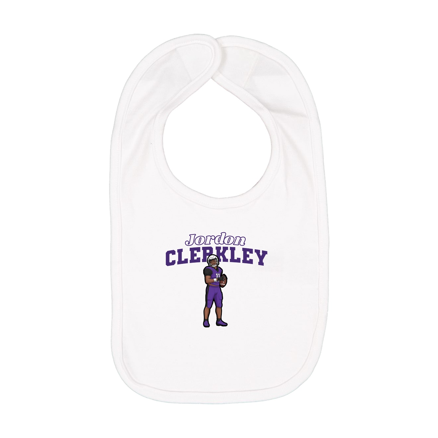 Infant Bib — Name Arch in White