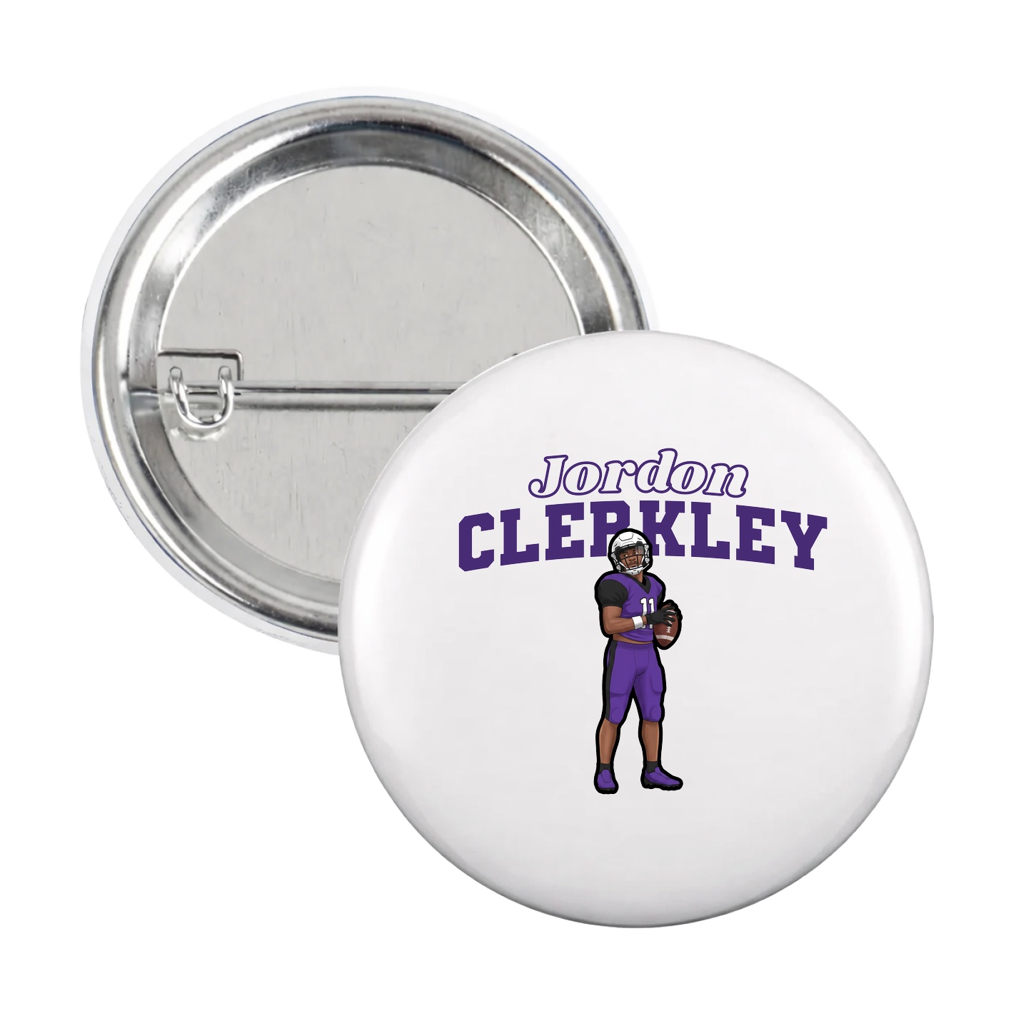 Game Day Button — Name Arch in White