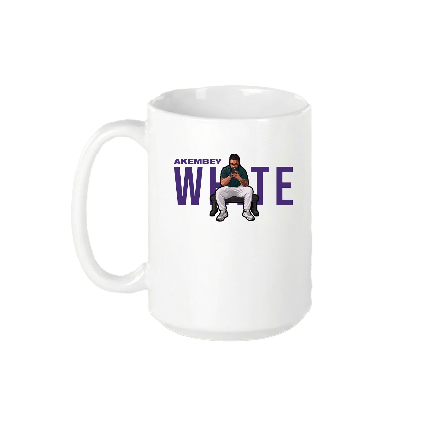 15oz Coffee Mug — Player Name in White