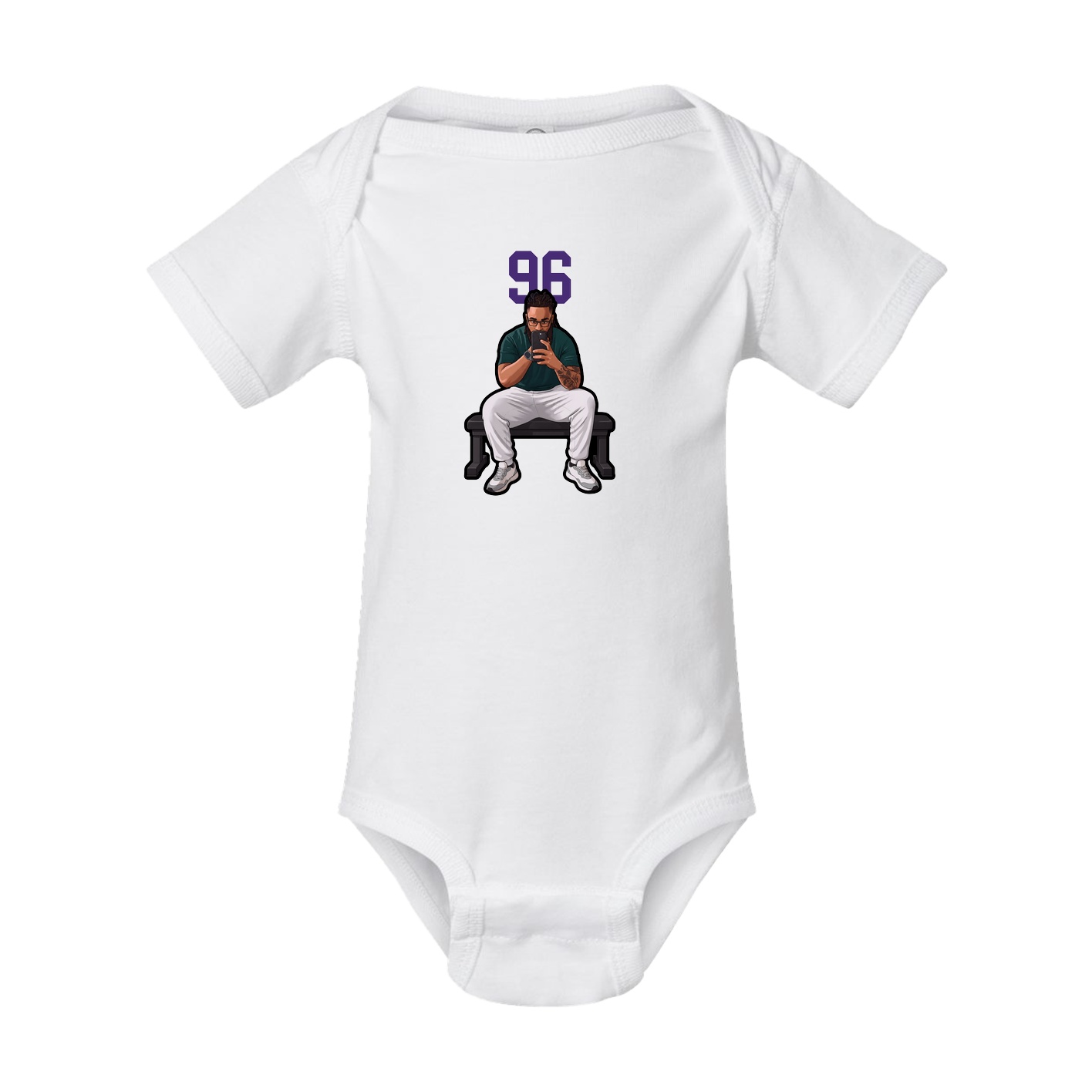 Baby Onesie — Number Top in White