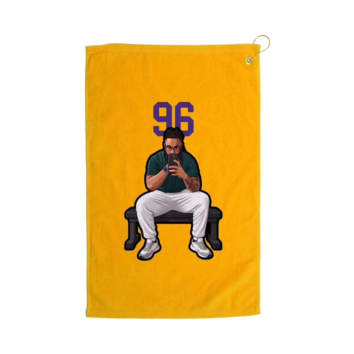 Golf Towel — Number Top in Gold