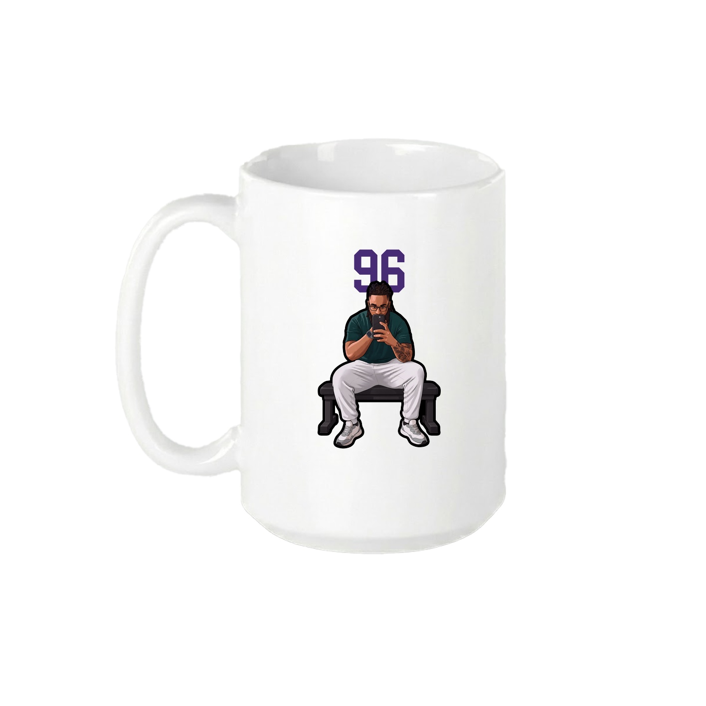 15oz Coffee Mug — Number Top in White