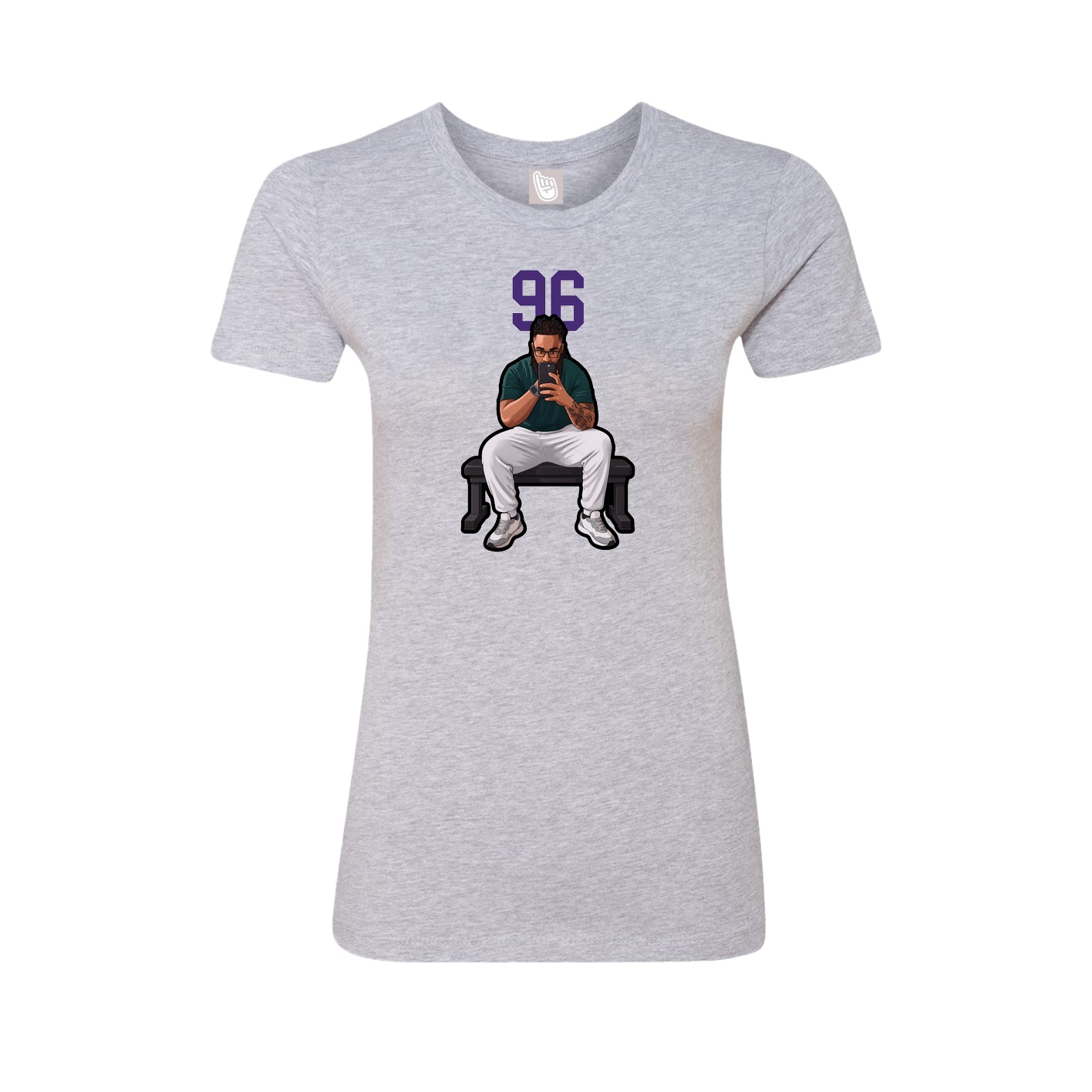 Fitted Women's Tee — Number Top in Grey