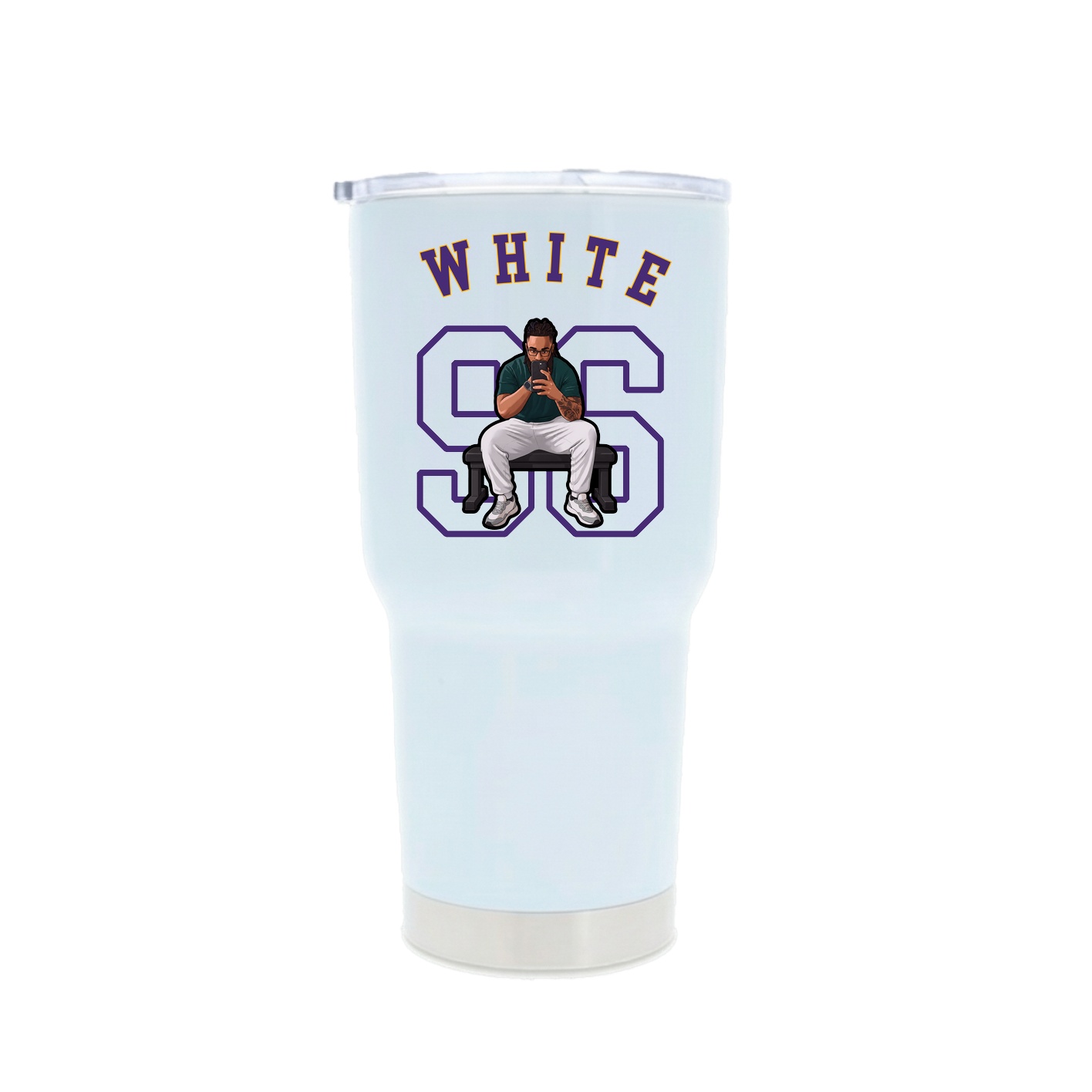 30oz Stainless Steel Tumbler — Shirsey Arch in White