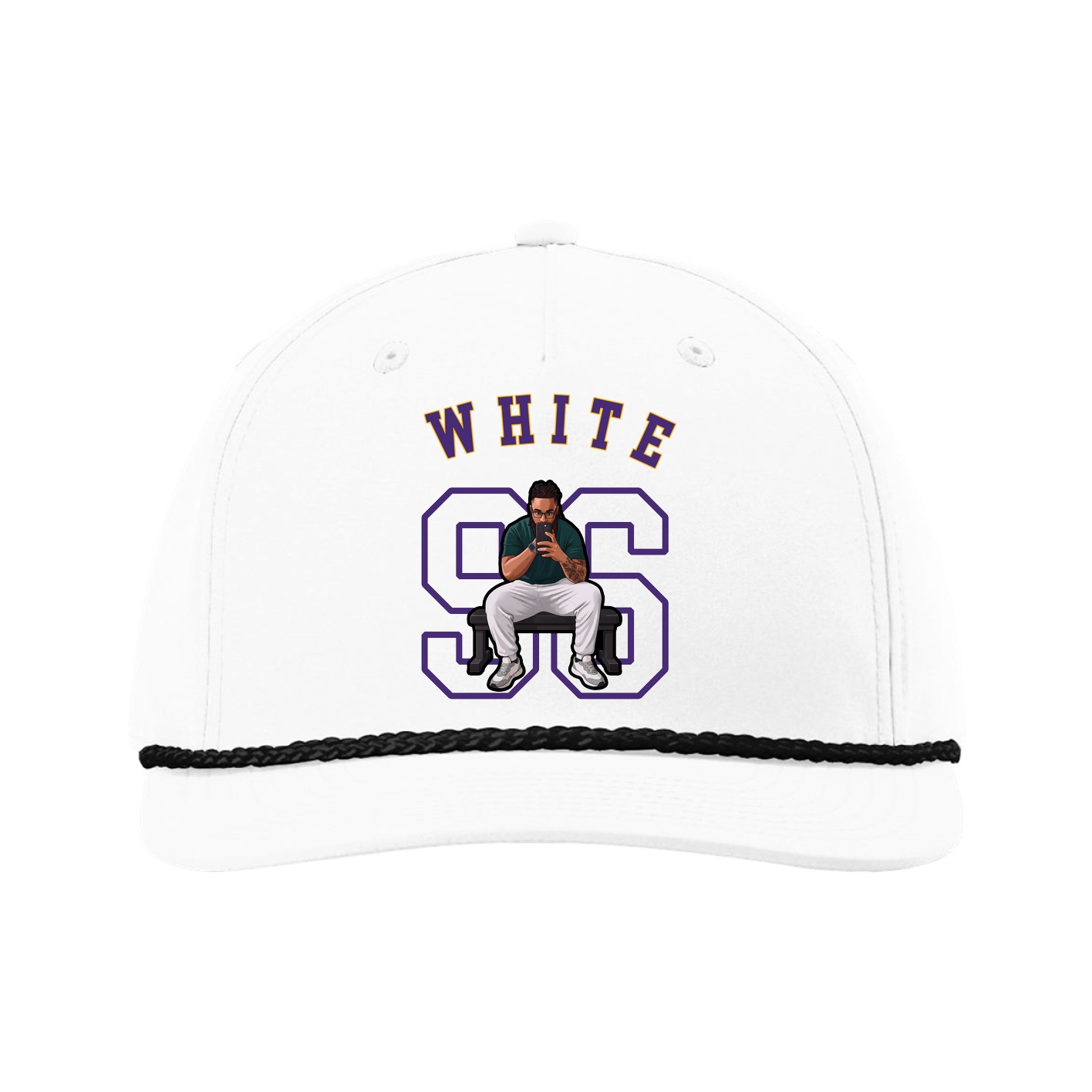 Five-Panel Classic Rope Cap — Shirsey Arch in White