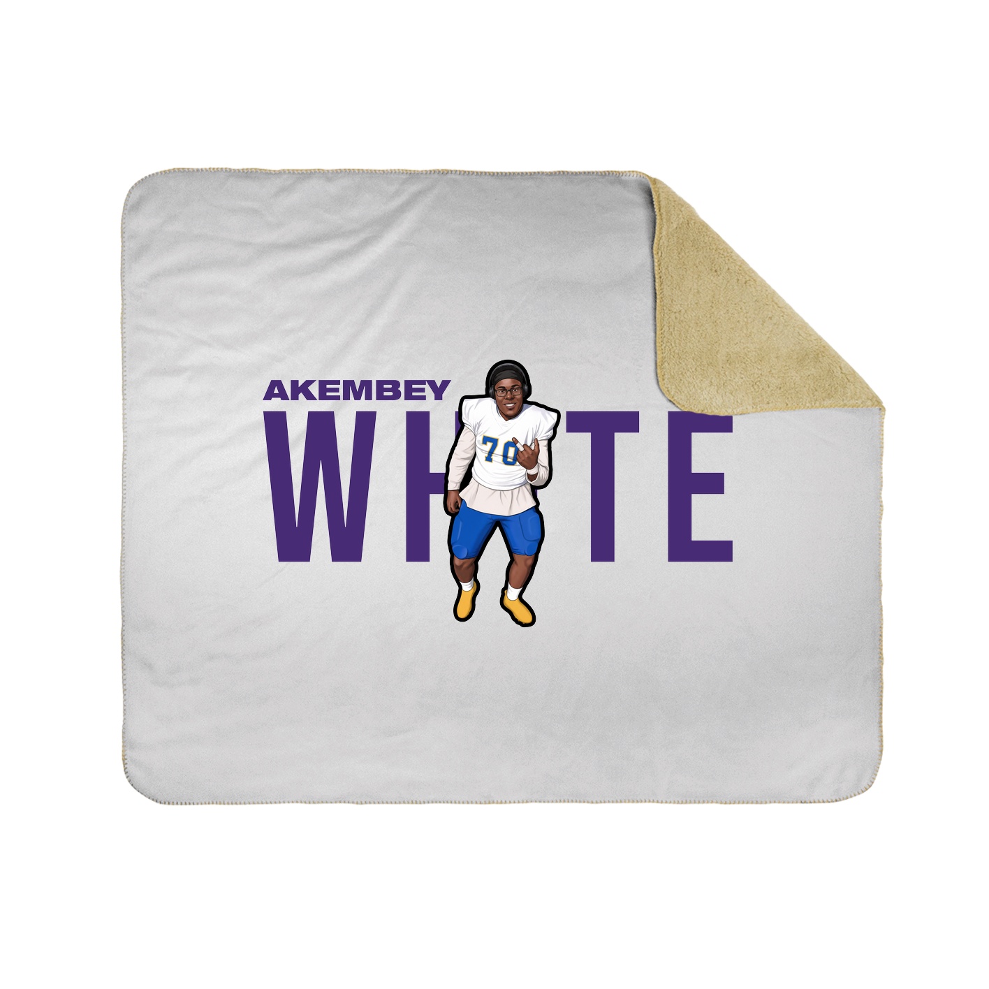 Throw Blanket — Player Name in White