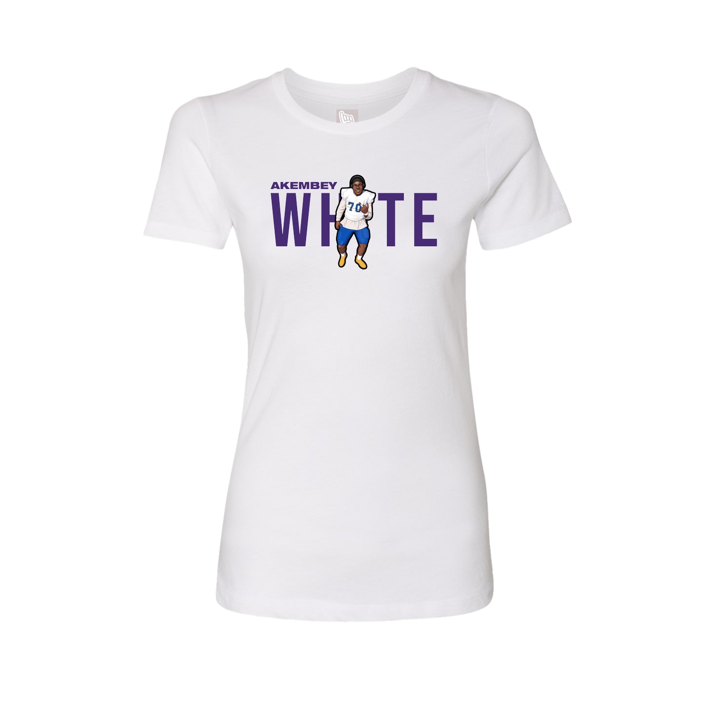 Fitted Women's Tee — Player Name in White