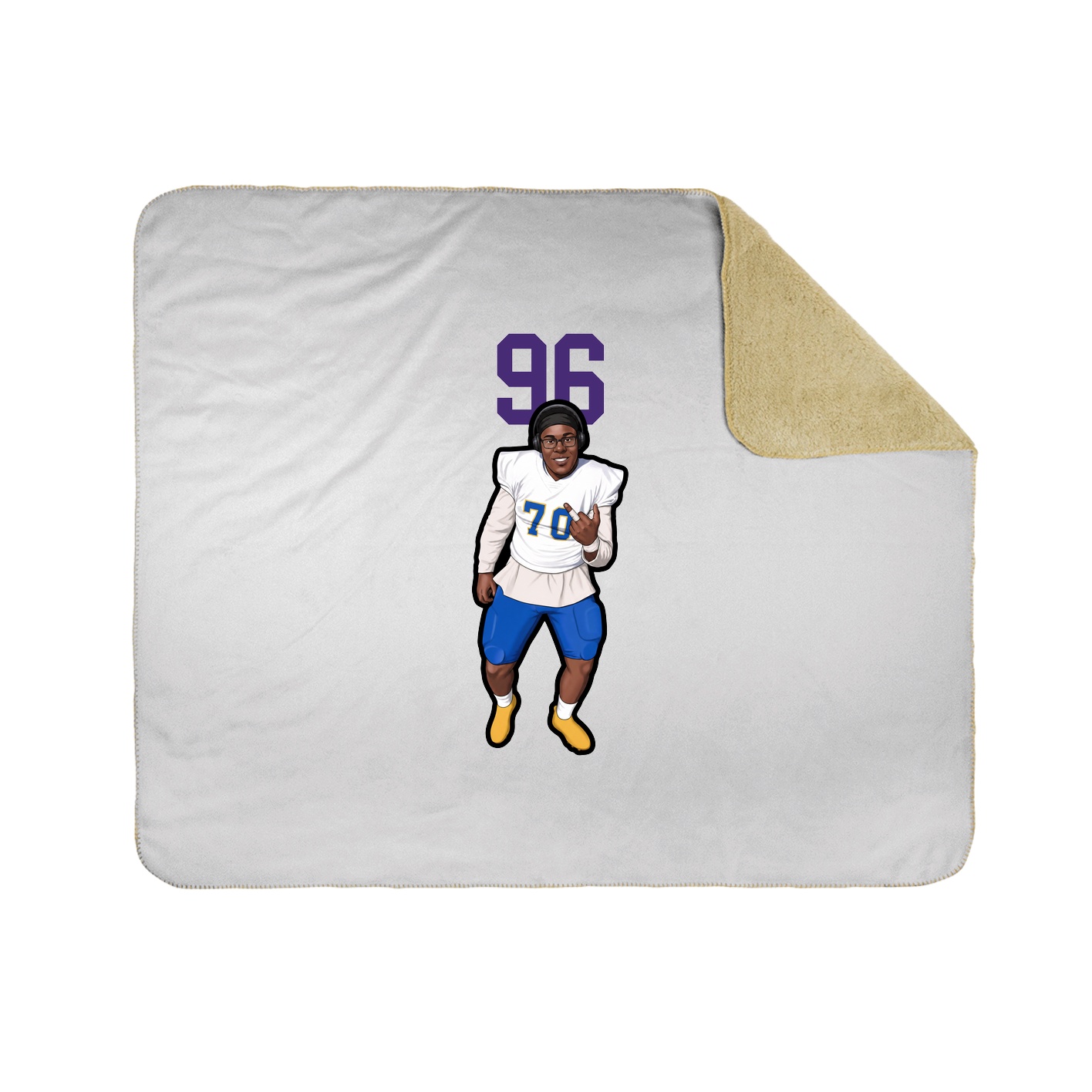 Throw Blanket — Number Top in White