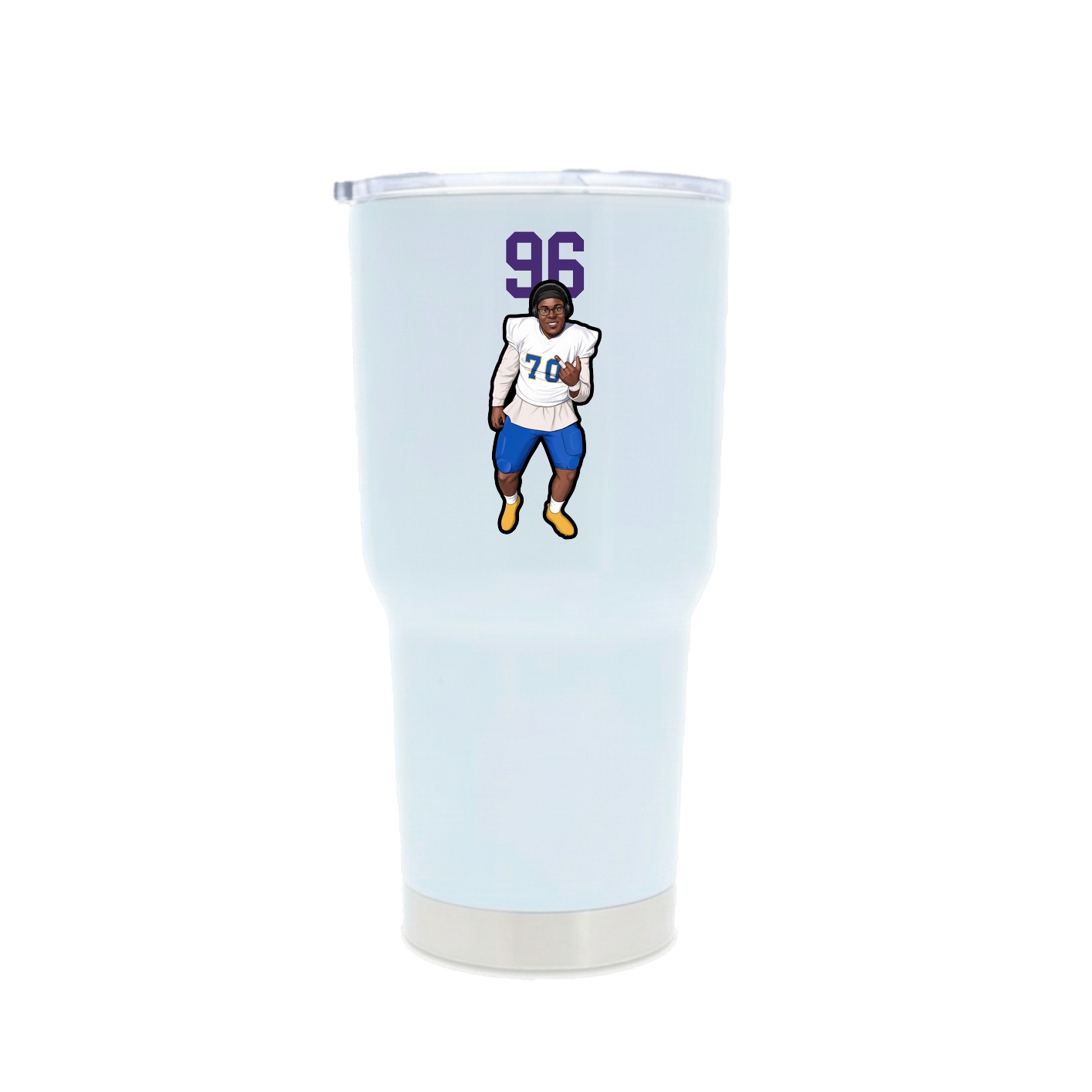 30oz Stainless Steel Tumbler — Number Top in White
