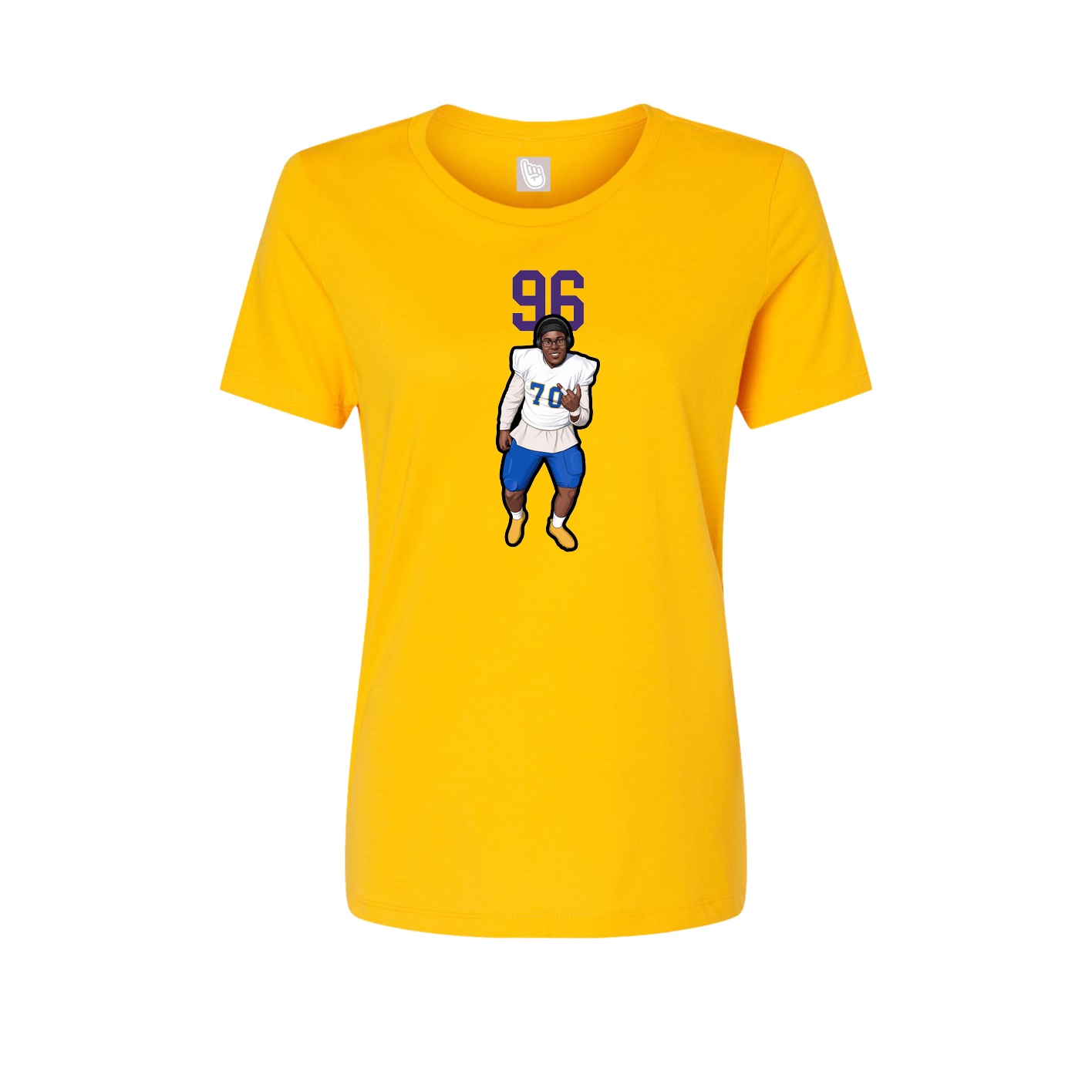 Fitted Women's Tee — Number Top in Gold