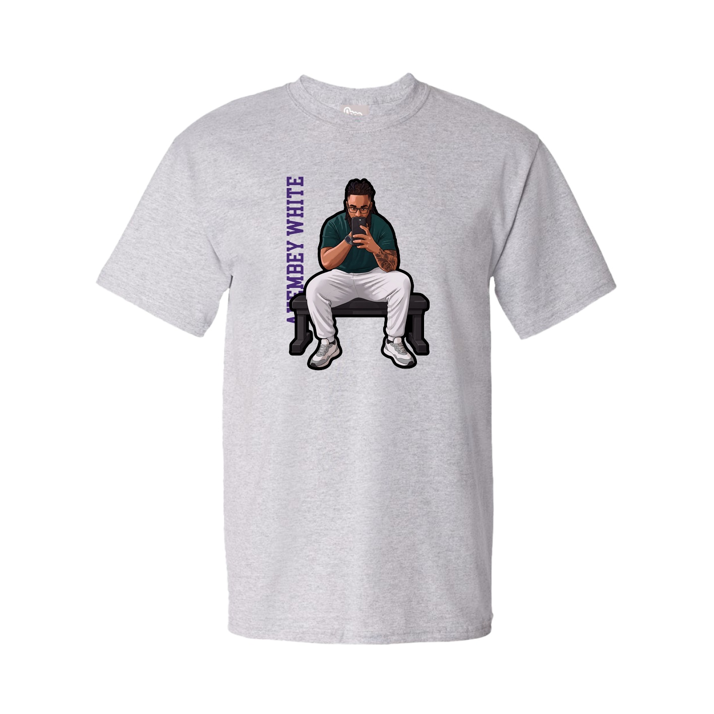 Youth Tee — Name Vertical in Grey