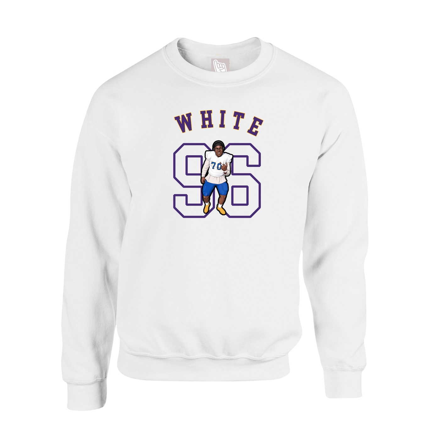 Fleece Crew — Shirsey Arch in White