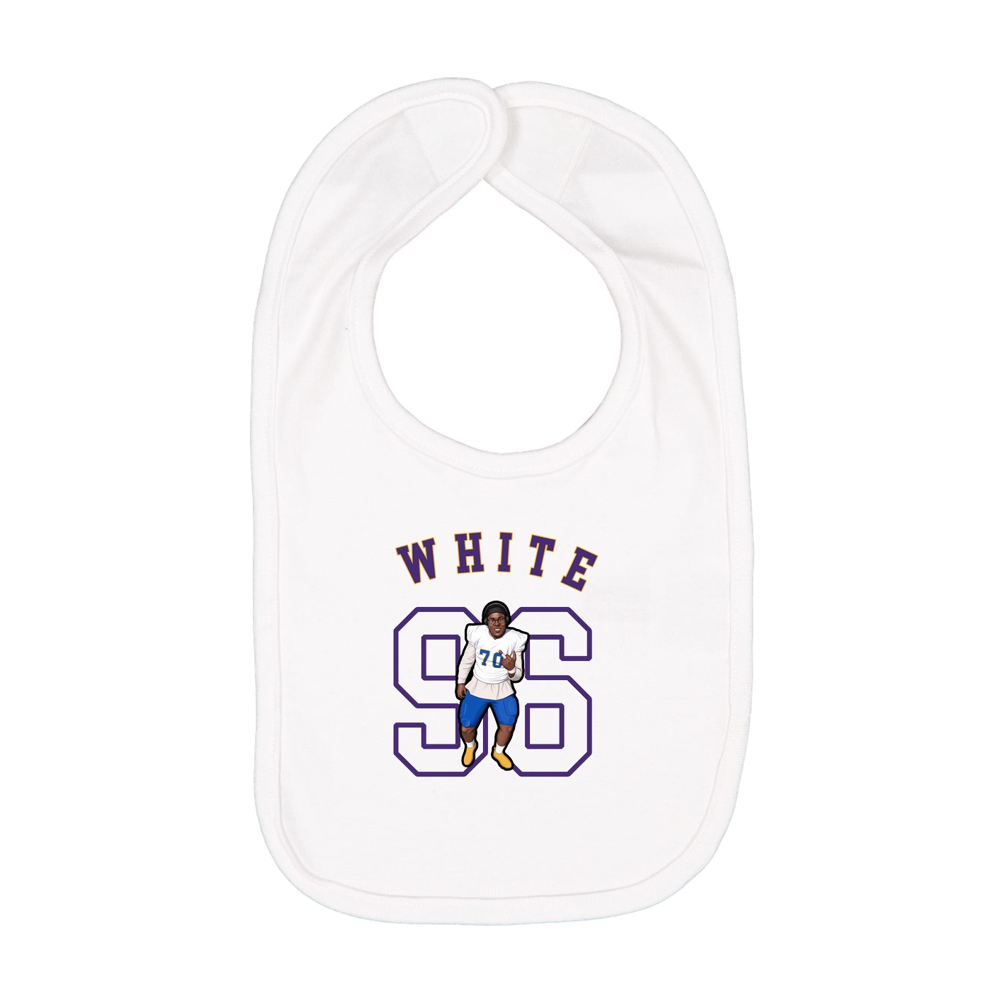 Infant Bib — Shirsey Arch in White