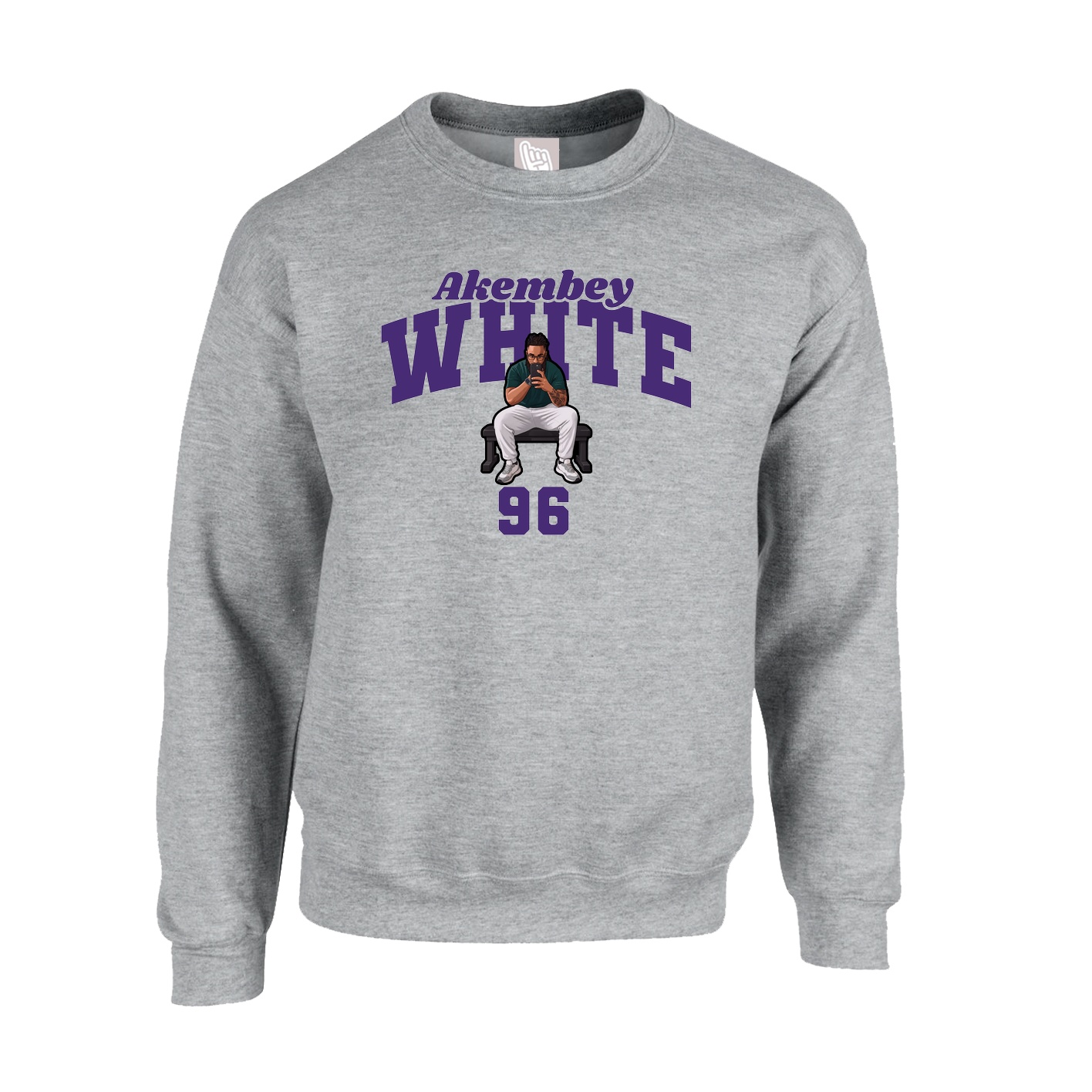 Fleece Crew — Signature Arch in Grey