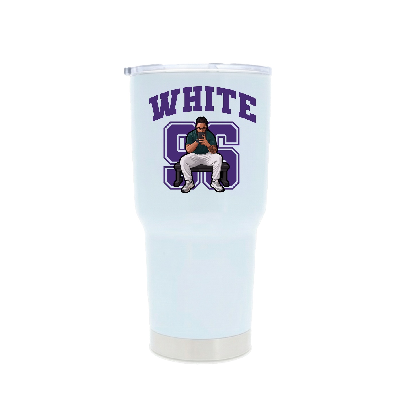 30oz Stainless Steel Tumbler — Number in White