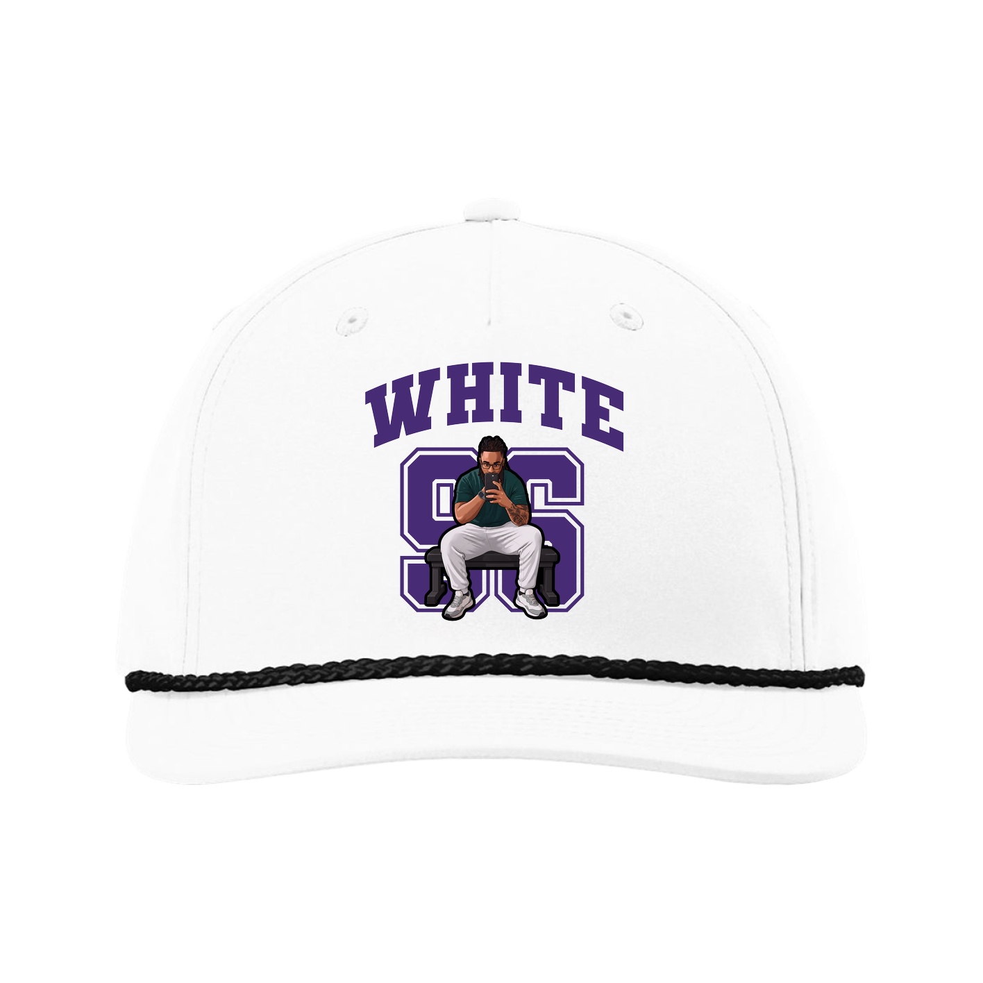 Five-Panel Classic Rope Cap — Number in White