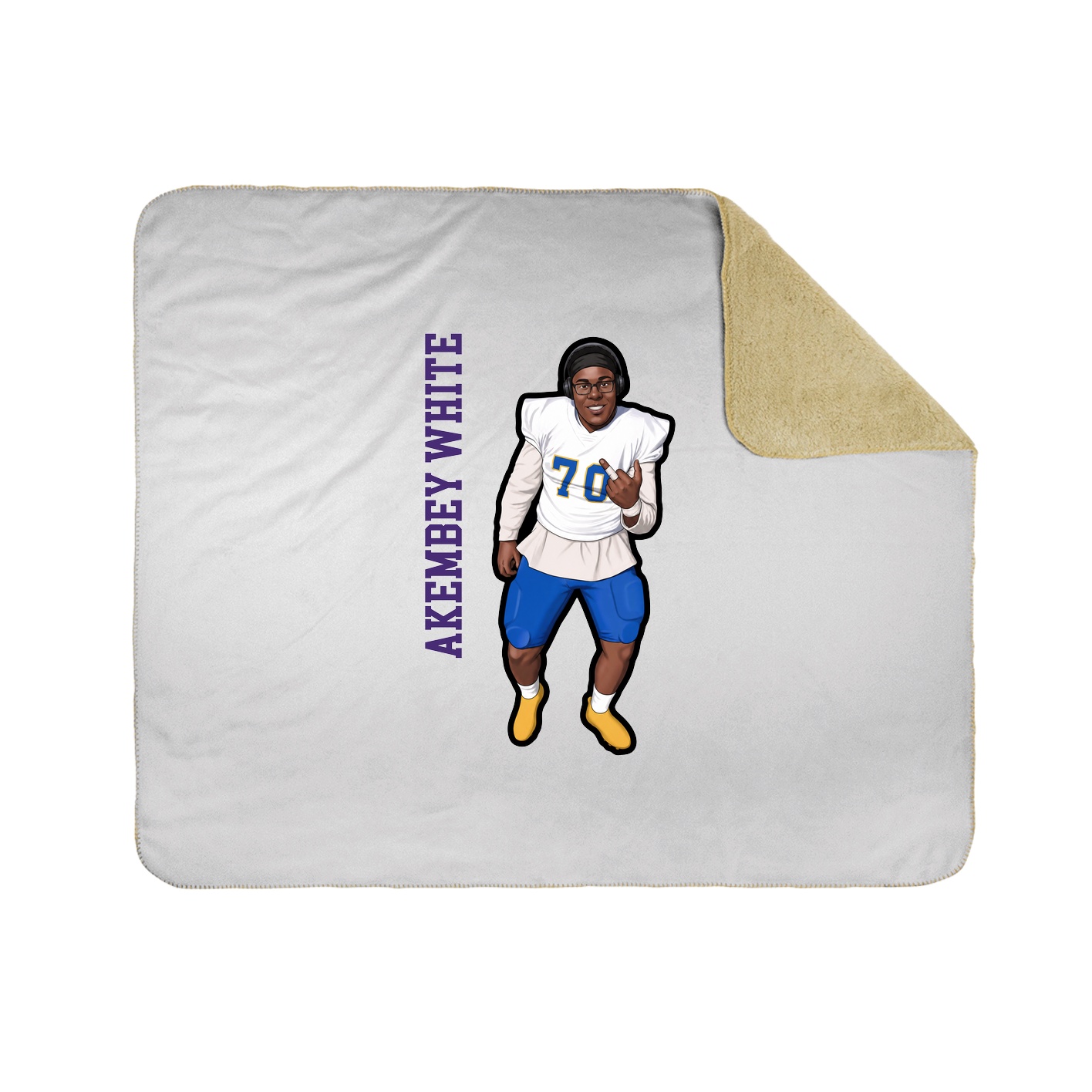 Throw Blanket — Name Vertical in White