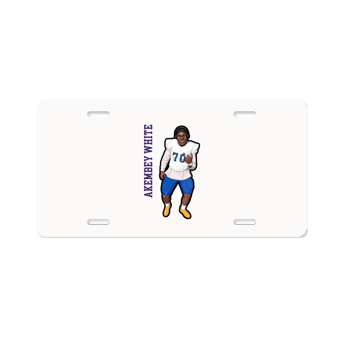 License Plate — Name Vertical in Classic