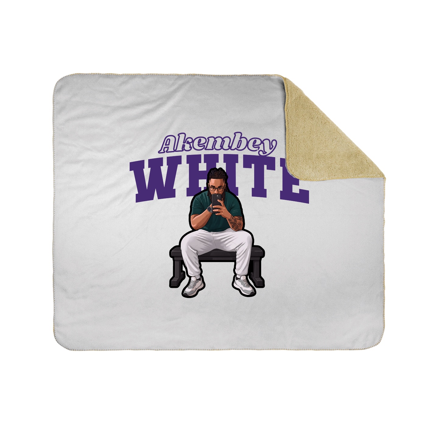 Throw Blanket — Name Arch in White
