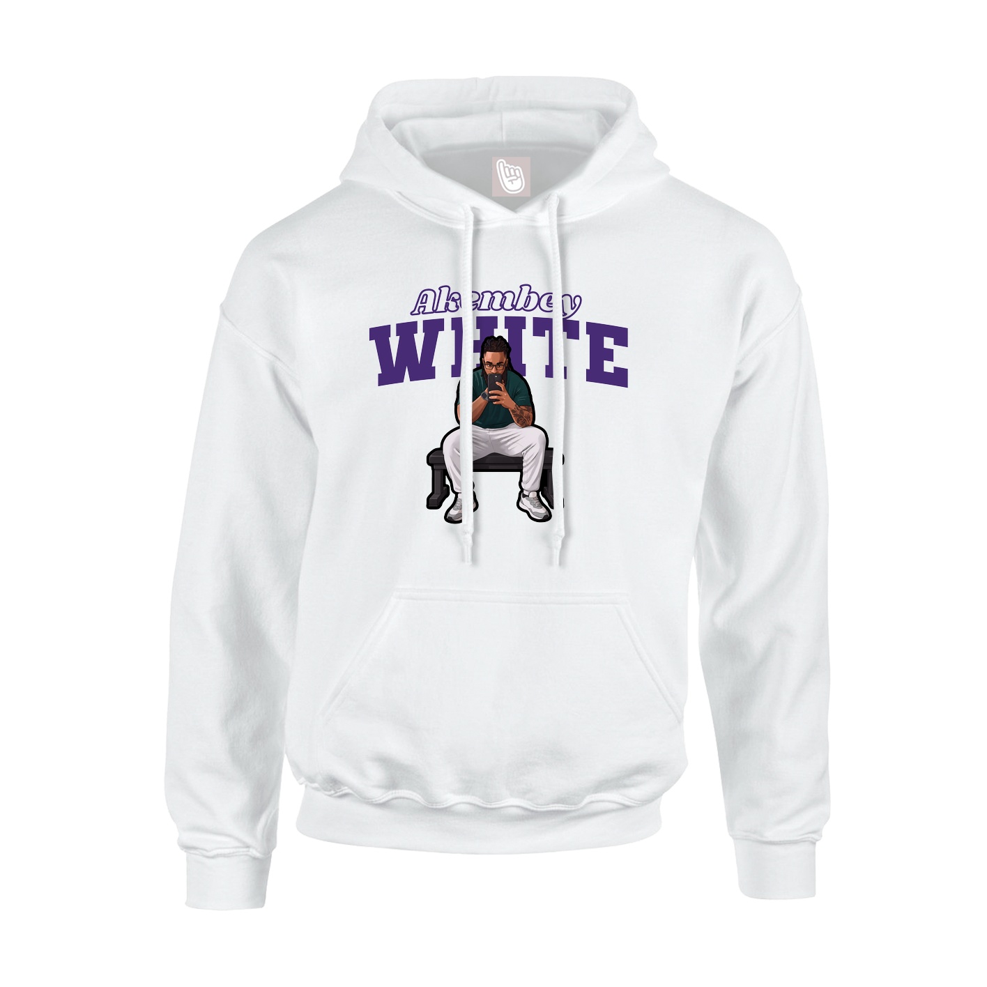 Hoodie — Name Arch in White