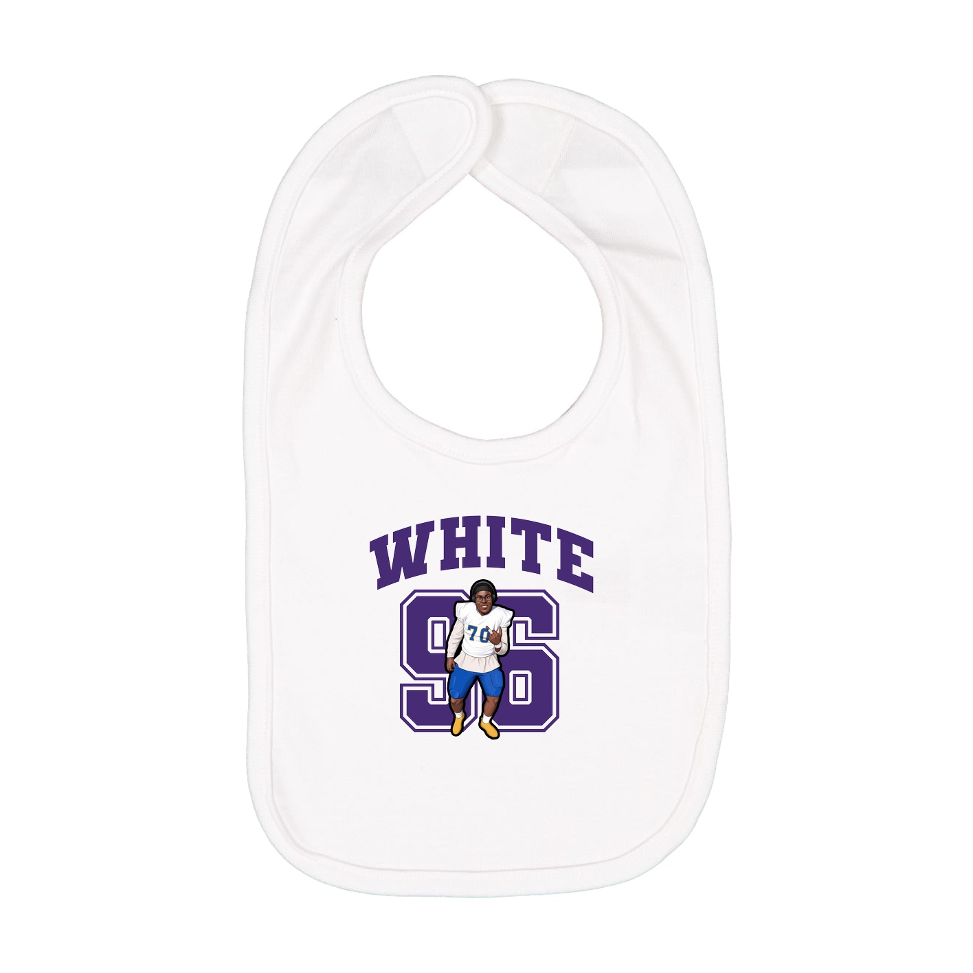Infant Bib — Number in White