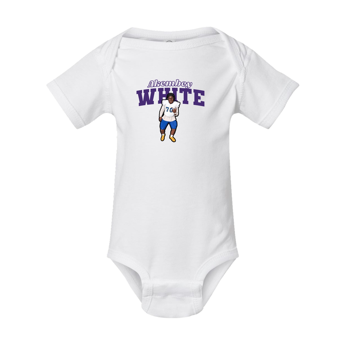 Baby Onesie — Name Arch in White