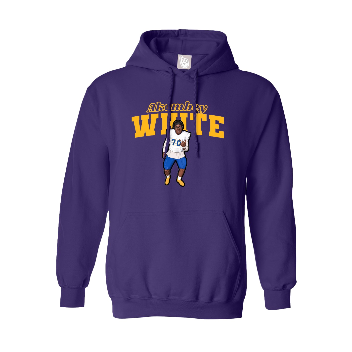 Hoodie — Name Arch in Purple