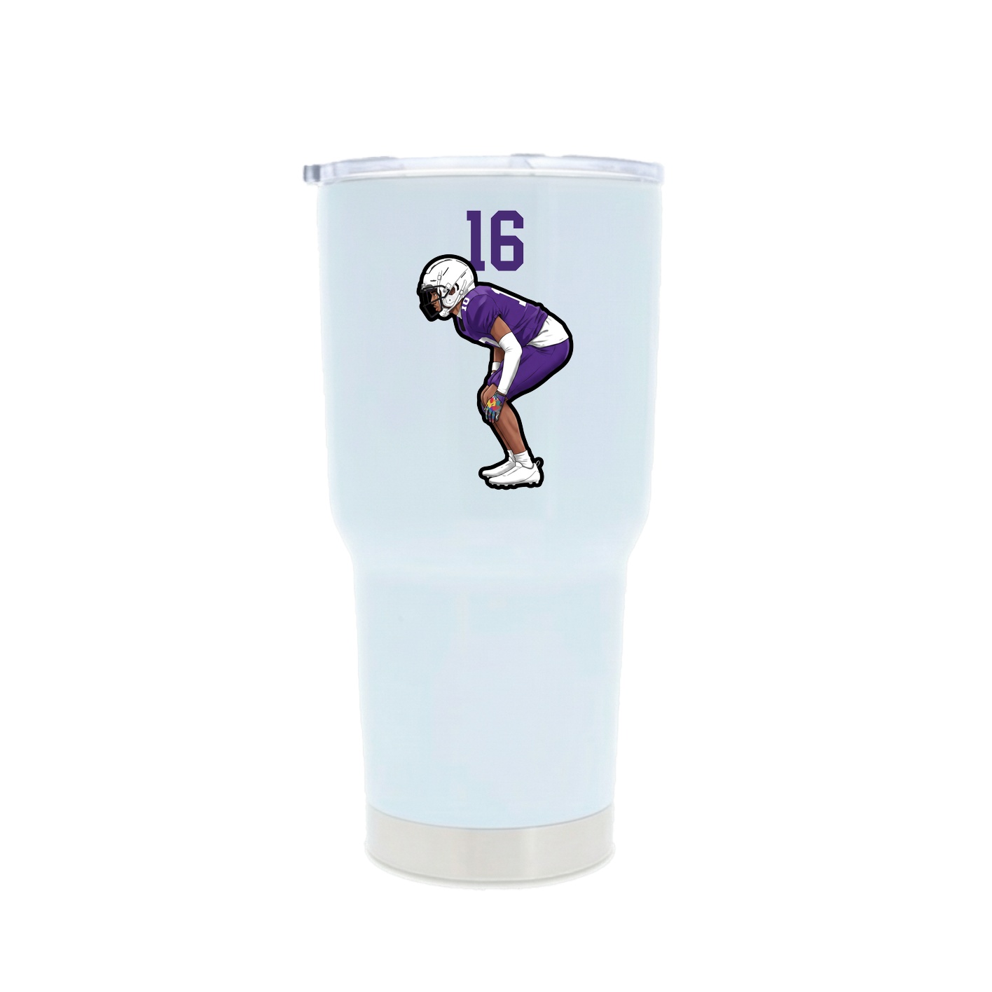 30oz Stainless Steel Tumbler — Number Top in White