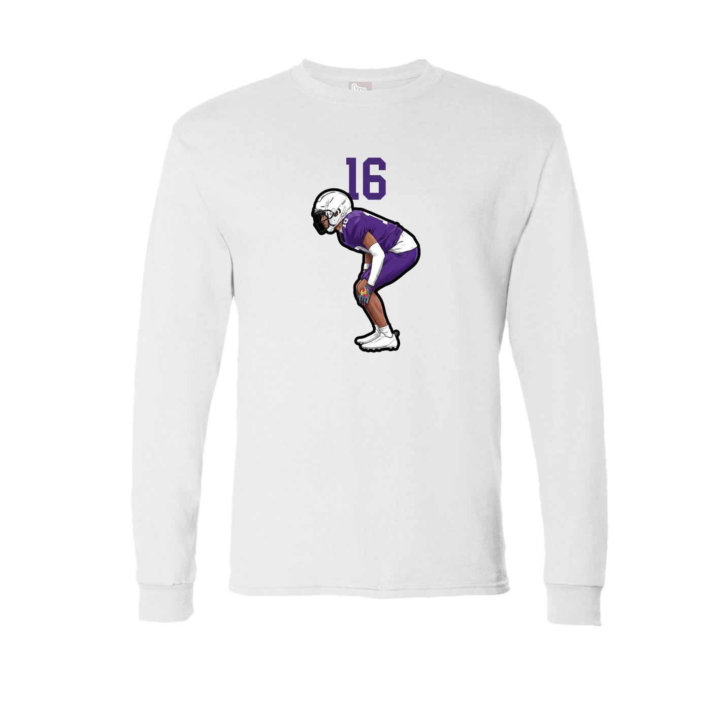 Long Sleeve Tee — Number Top in White
