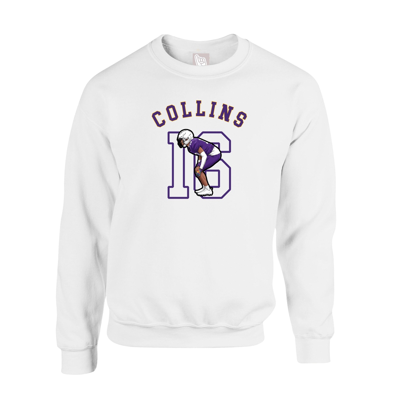 Fleece Crew — Shirsey Arch in White