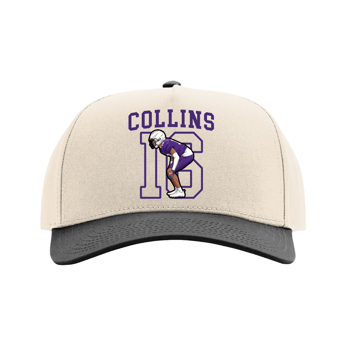 Full Fabric Five-Panel Champ Cap — Shirsey in Cream/Black