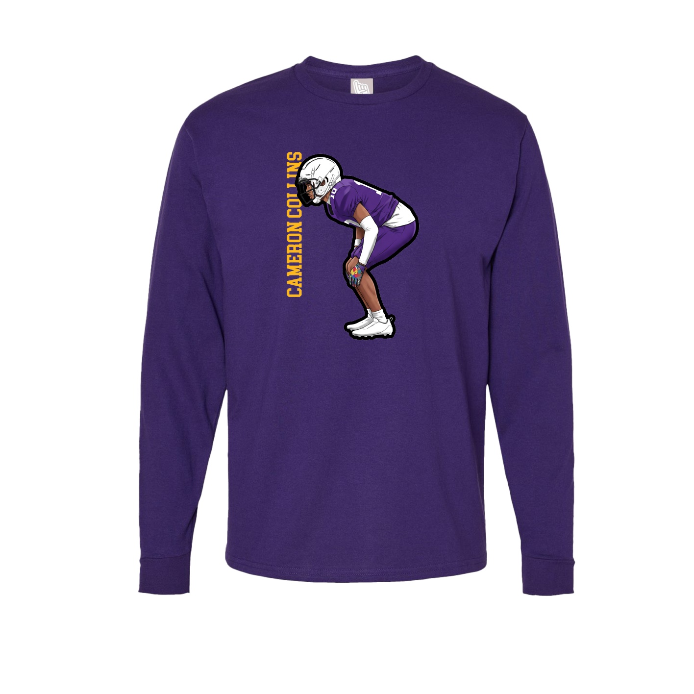 Long Sleeve Tee — Name Vertical in Purple