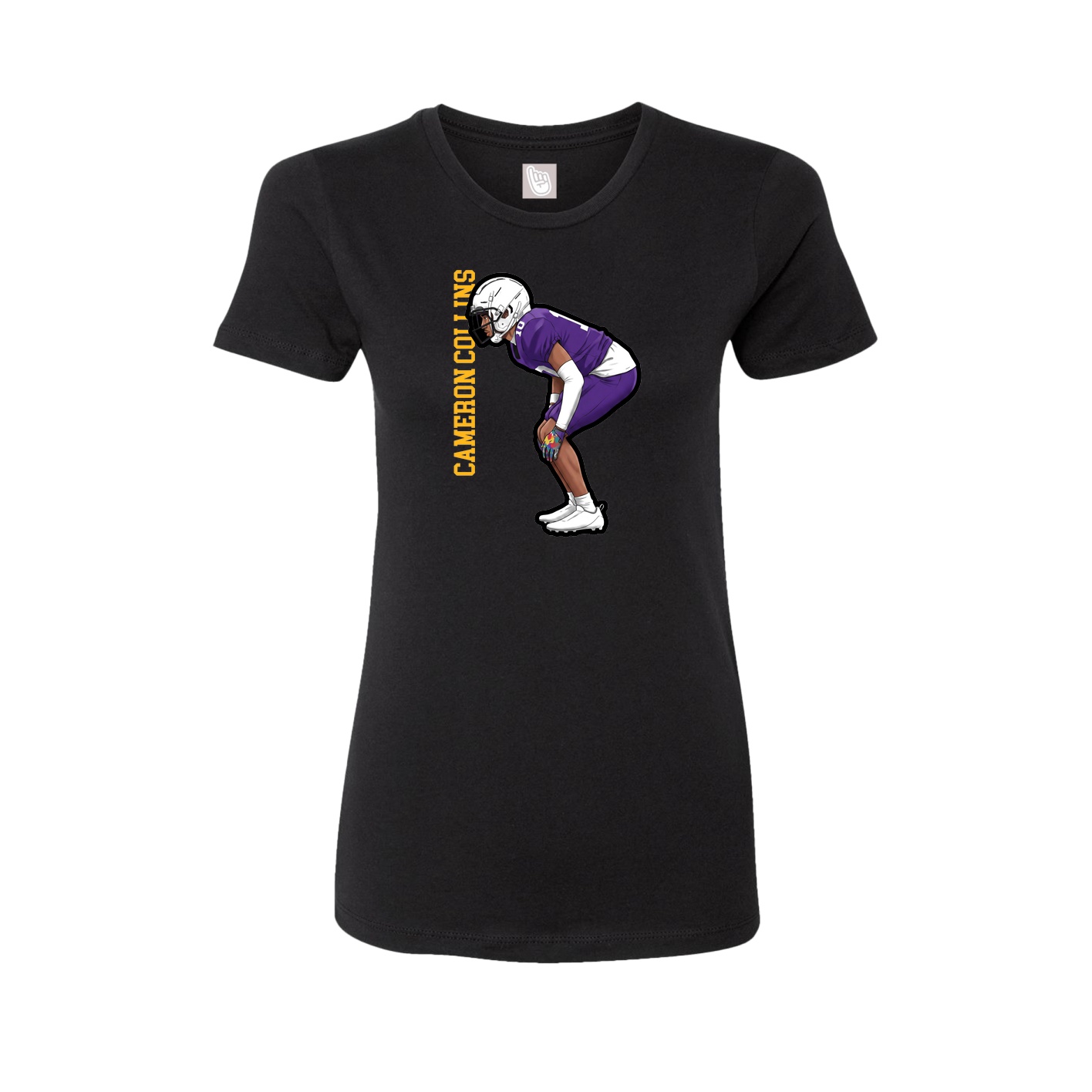 Womens Tee — Name Vertical in Black