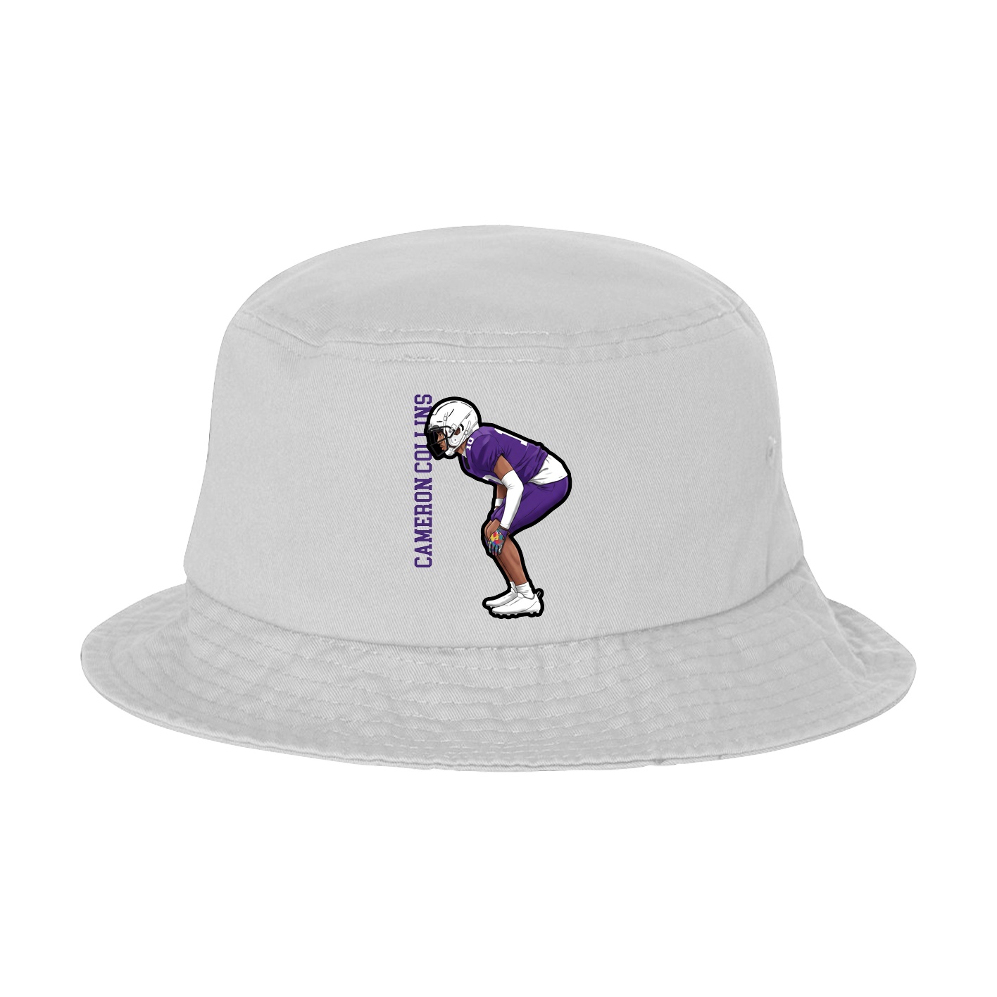 Bucket Cap — Name Vertical in White