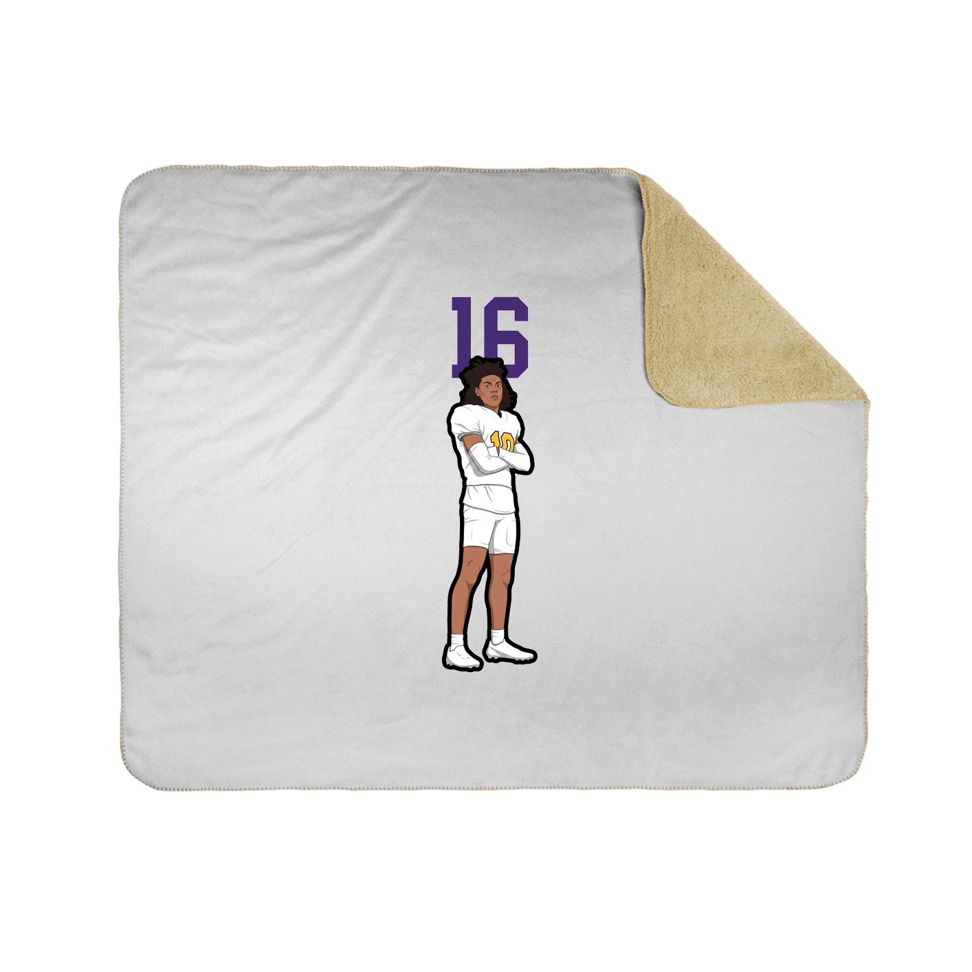 Throw Blanket — Number Top in White