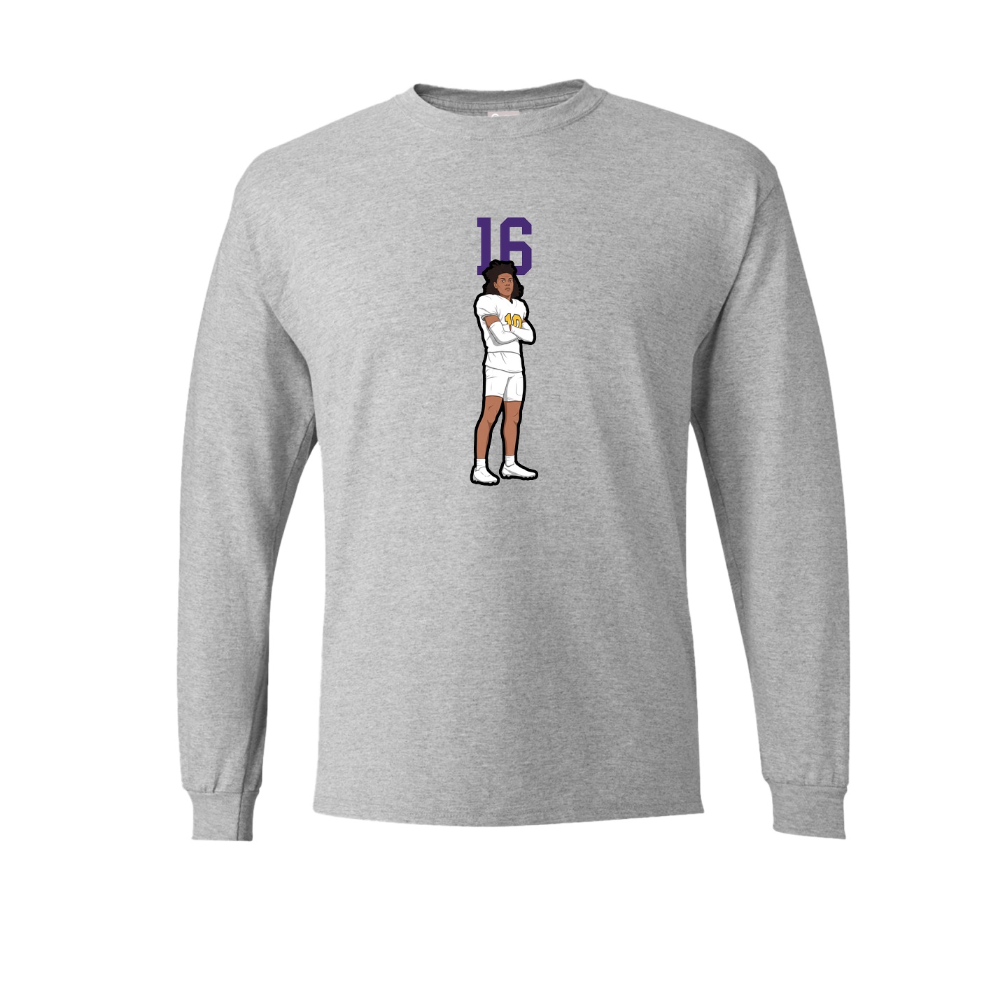 Long Sleeve Tee — Number Top in Grey