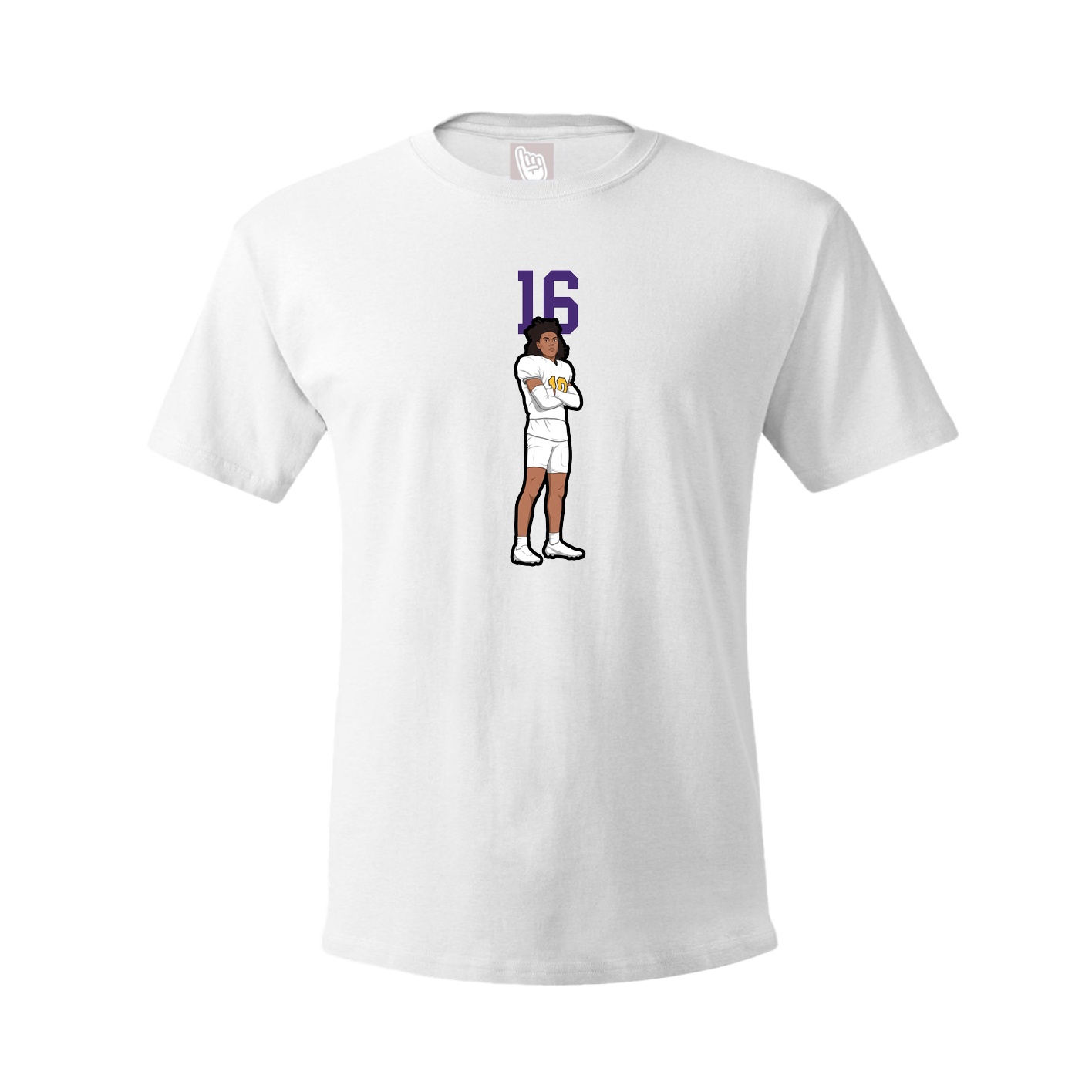 Youth Tee — Number Top in White