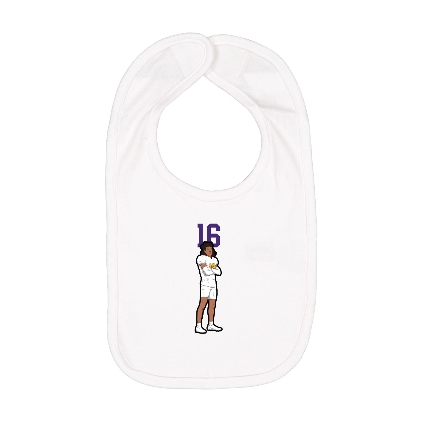 Infant Bib — Number Top in White