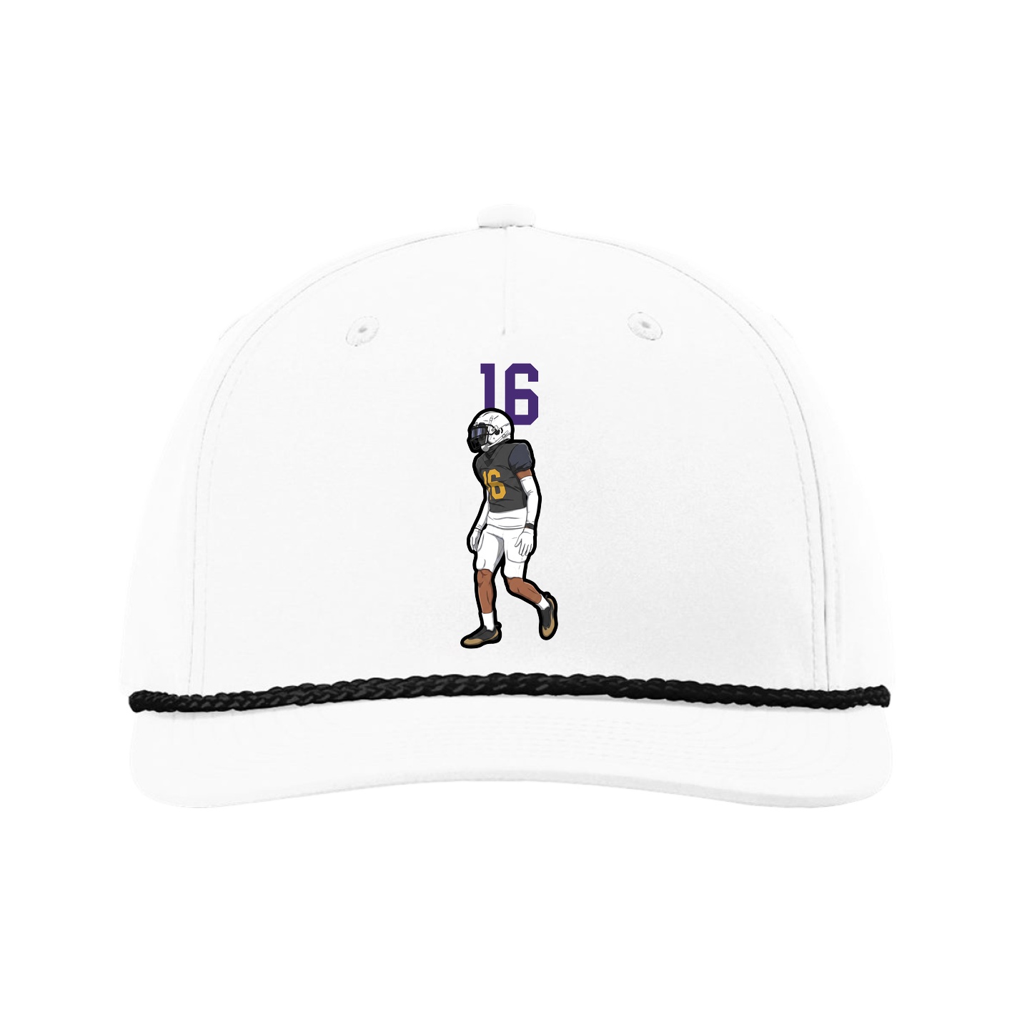 Five-Panel Classic Rope Cap — Number Top in White