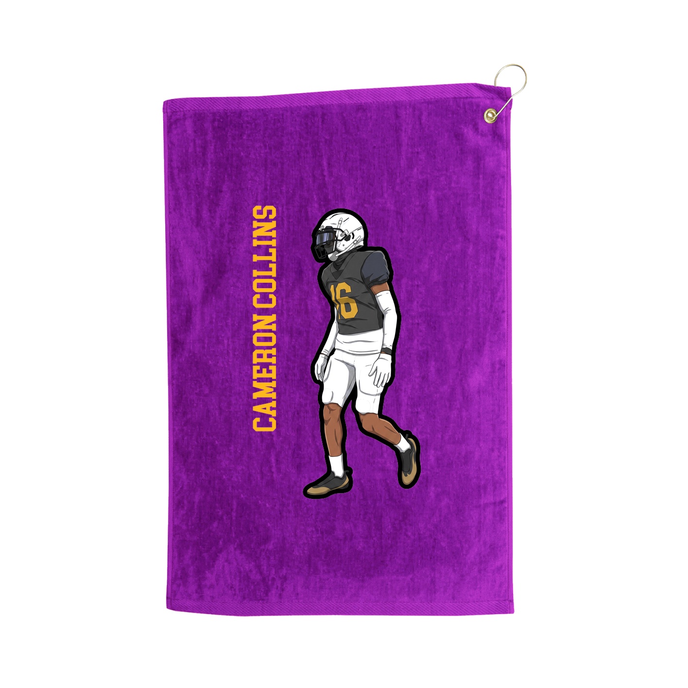 Golf Towel — Name Vertical in Purple