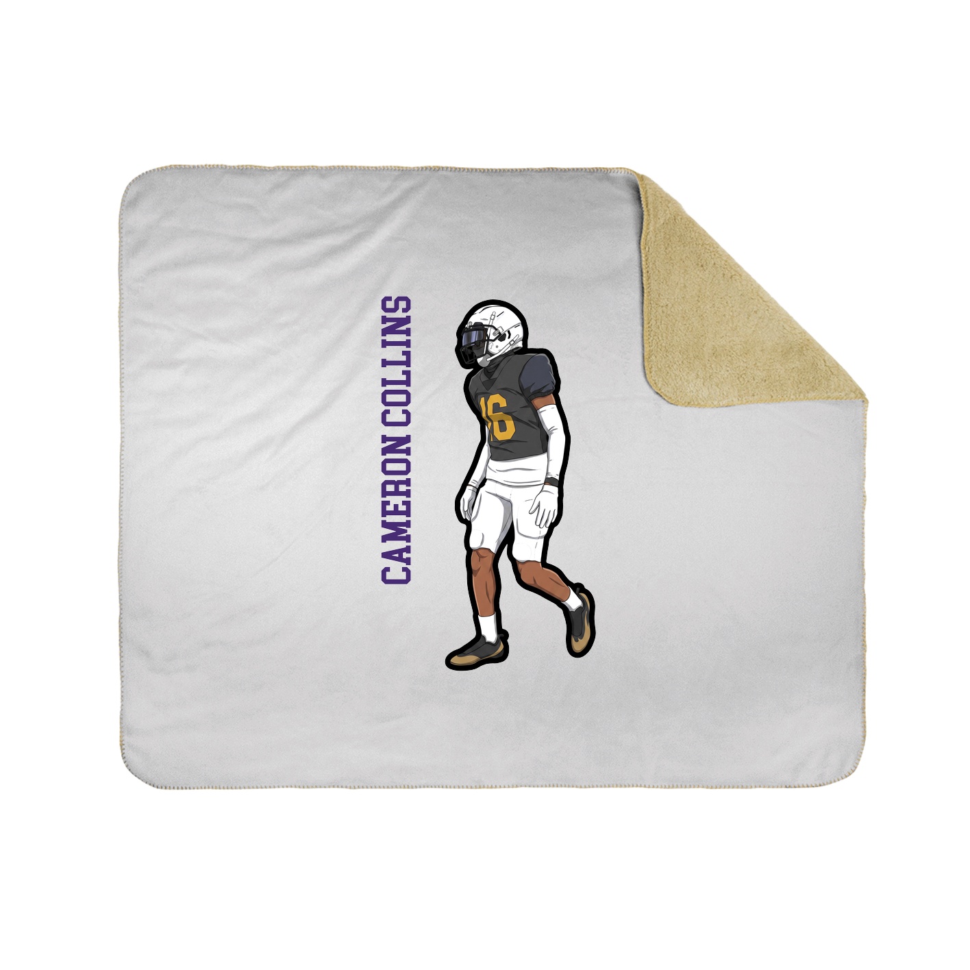 Throw Blanket — Name Vertical in White