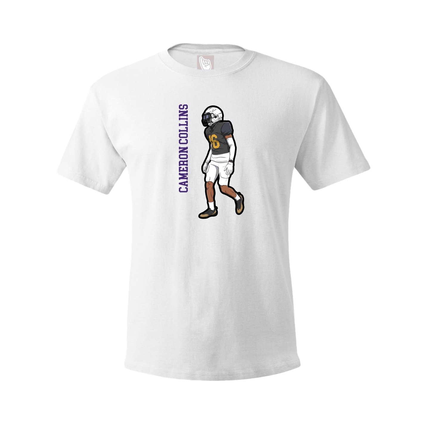 Youth Tee — Name Vertical in White