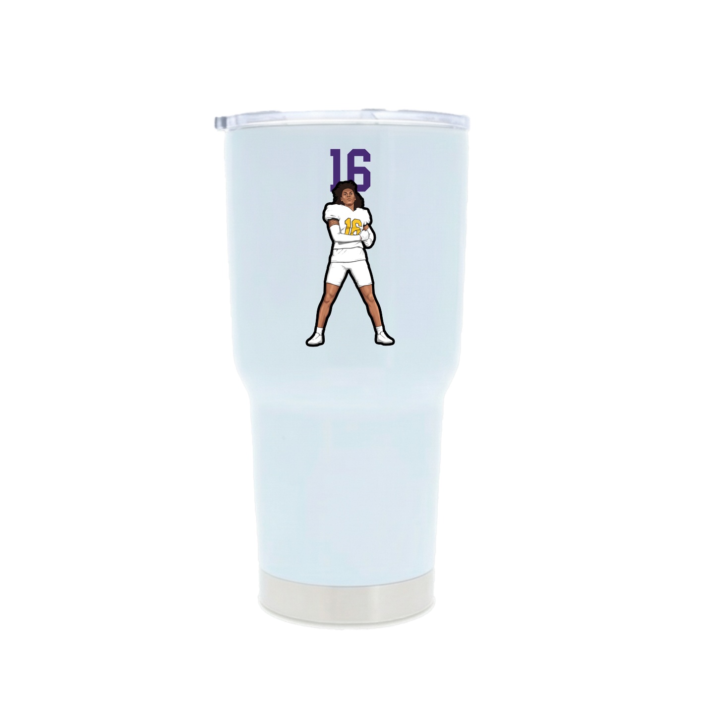 30oz Stainless Steel Tumbler — Number Top in White